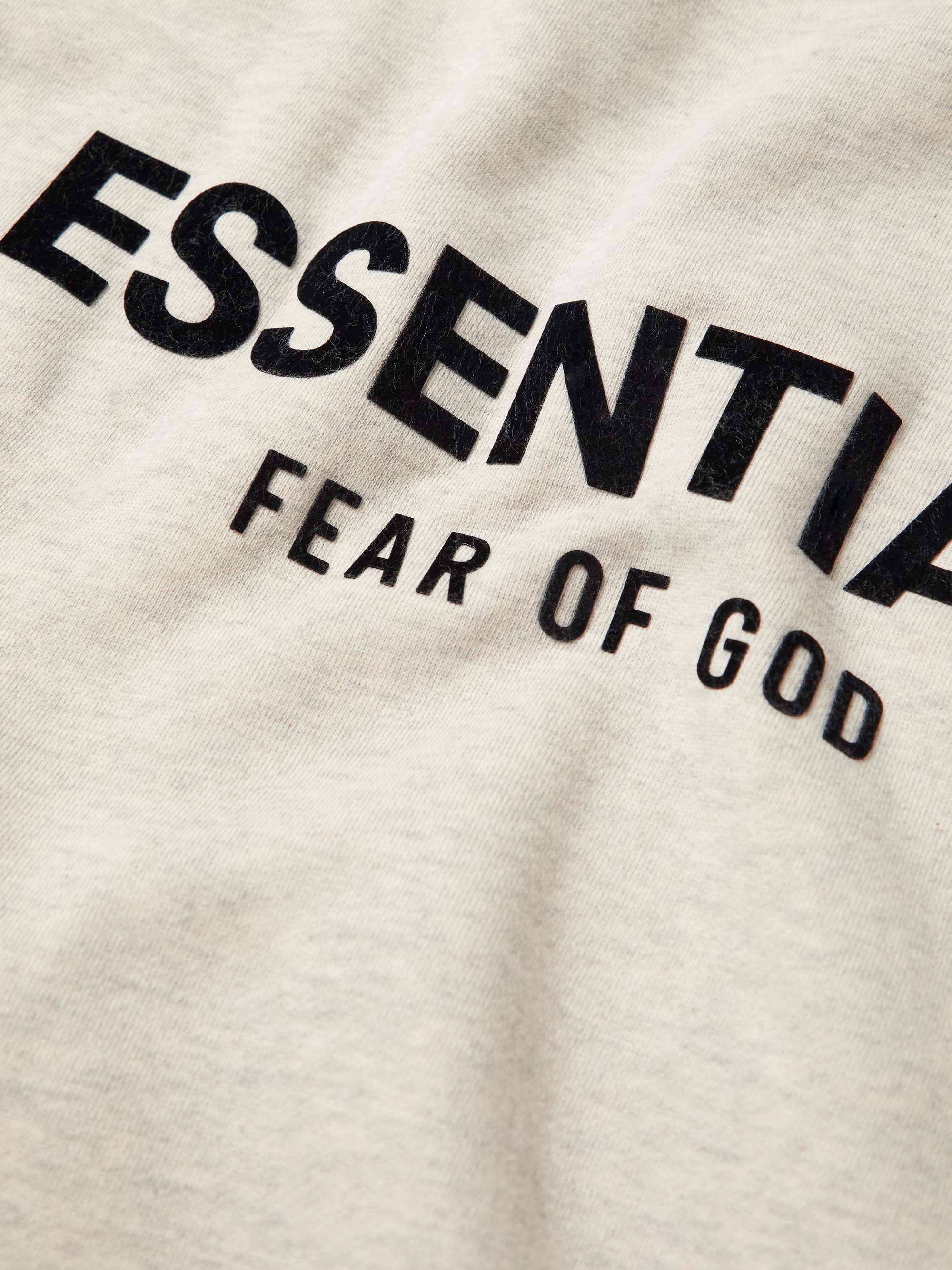 FEAR OF GOD ESSENTIALS Logo-Flocked Cotton-Blend Jersey Mock-Neck Sweatshirt