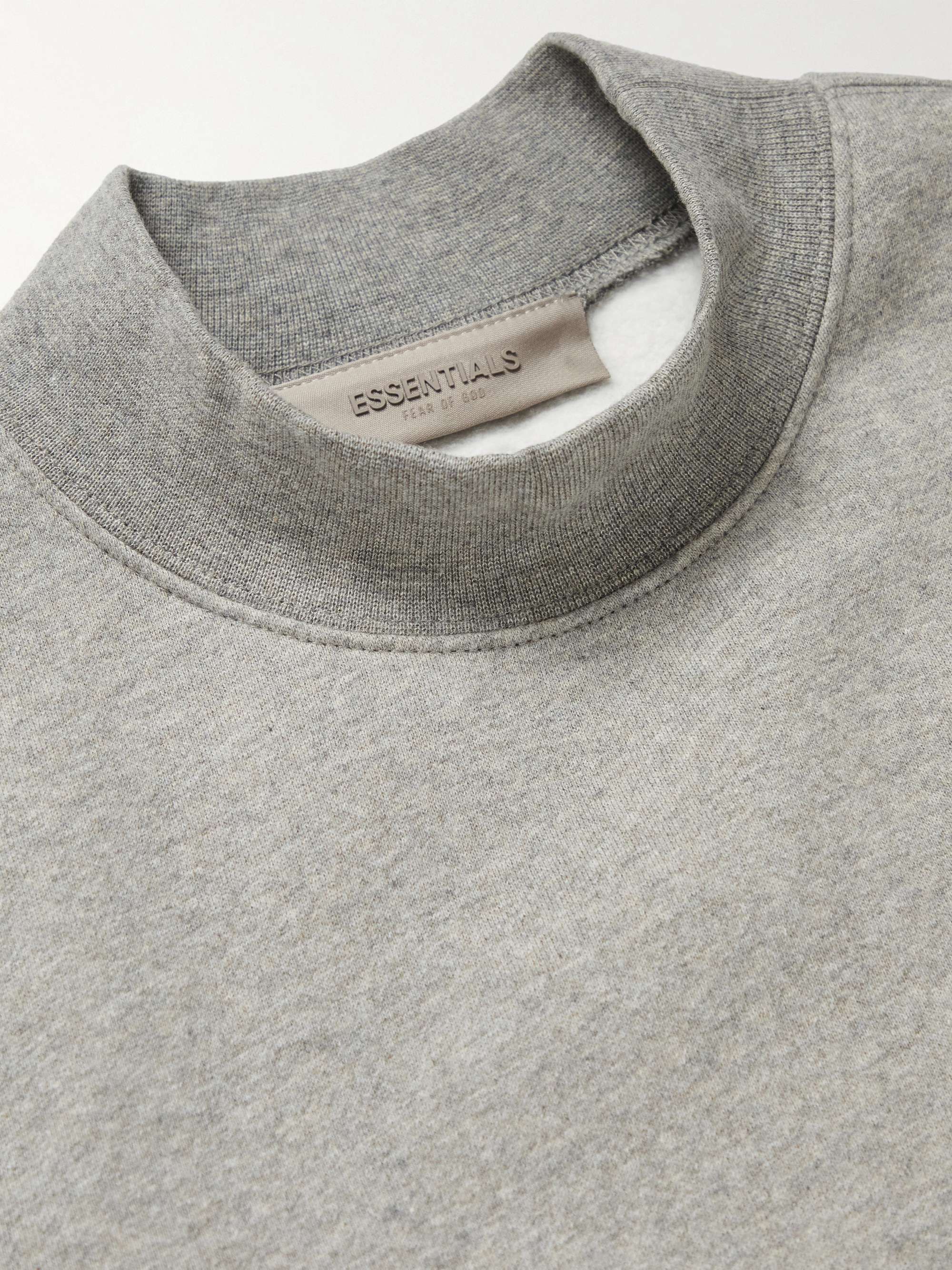 FEAR OF GOD ESSENTIALS Logo-Flocked Cotton-Blend Jersey Sweatshirt