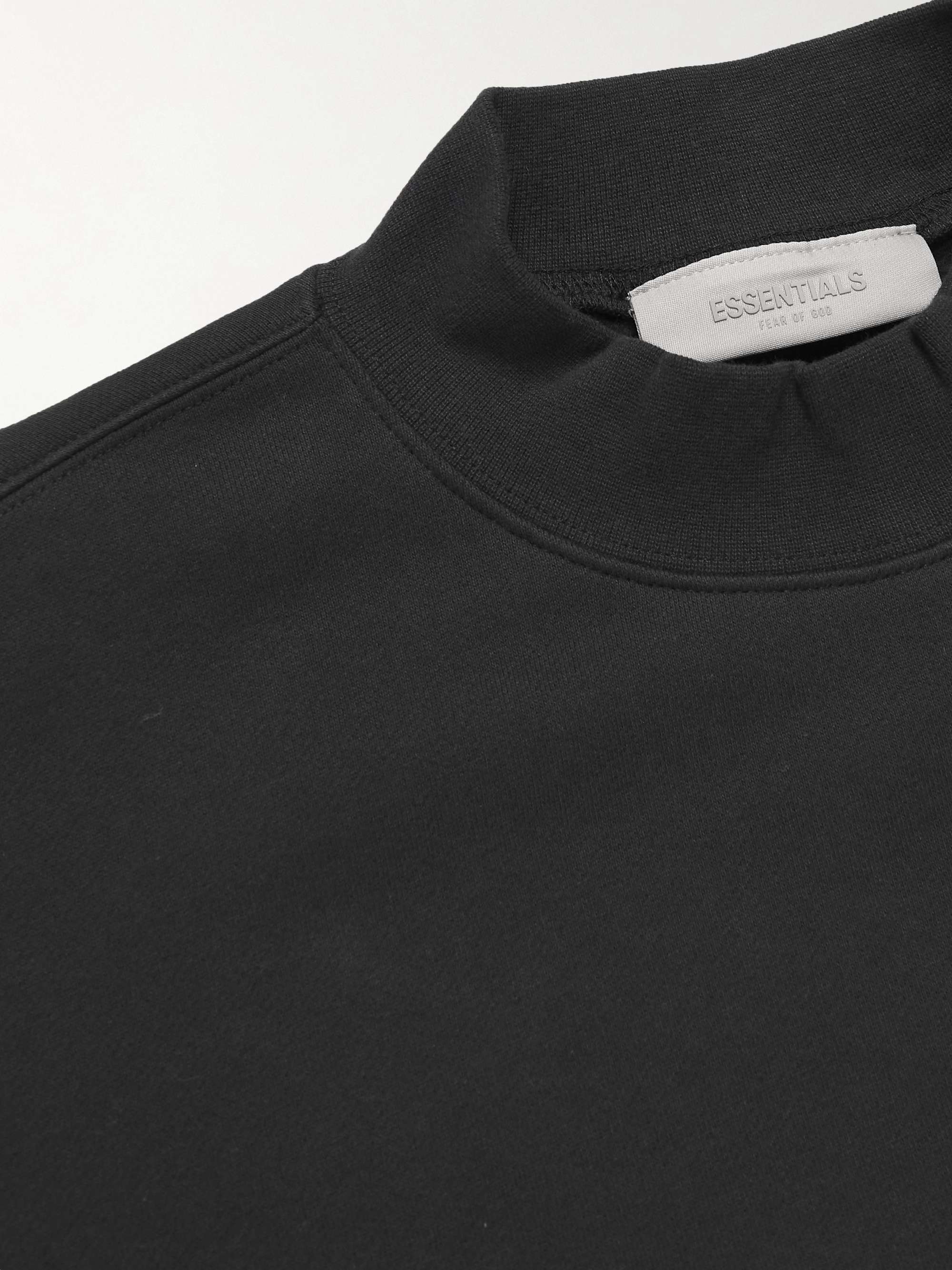 FEAR OF GOD ESSENTIALS Oversized Logo-Flocked Cotton-Blend Jersey Sweatshirt