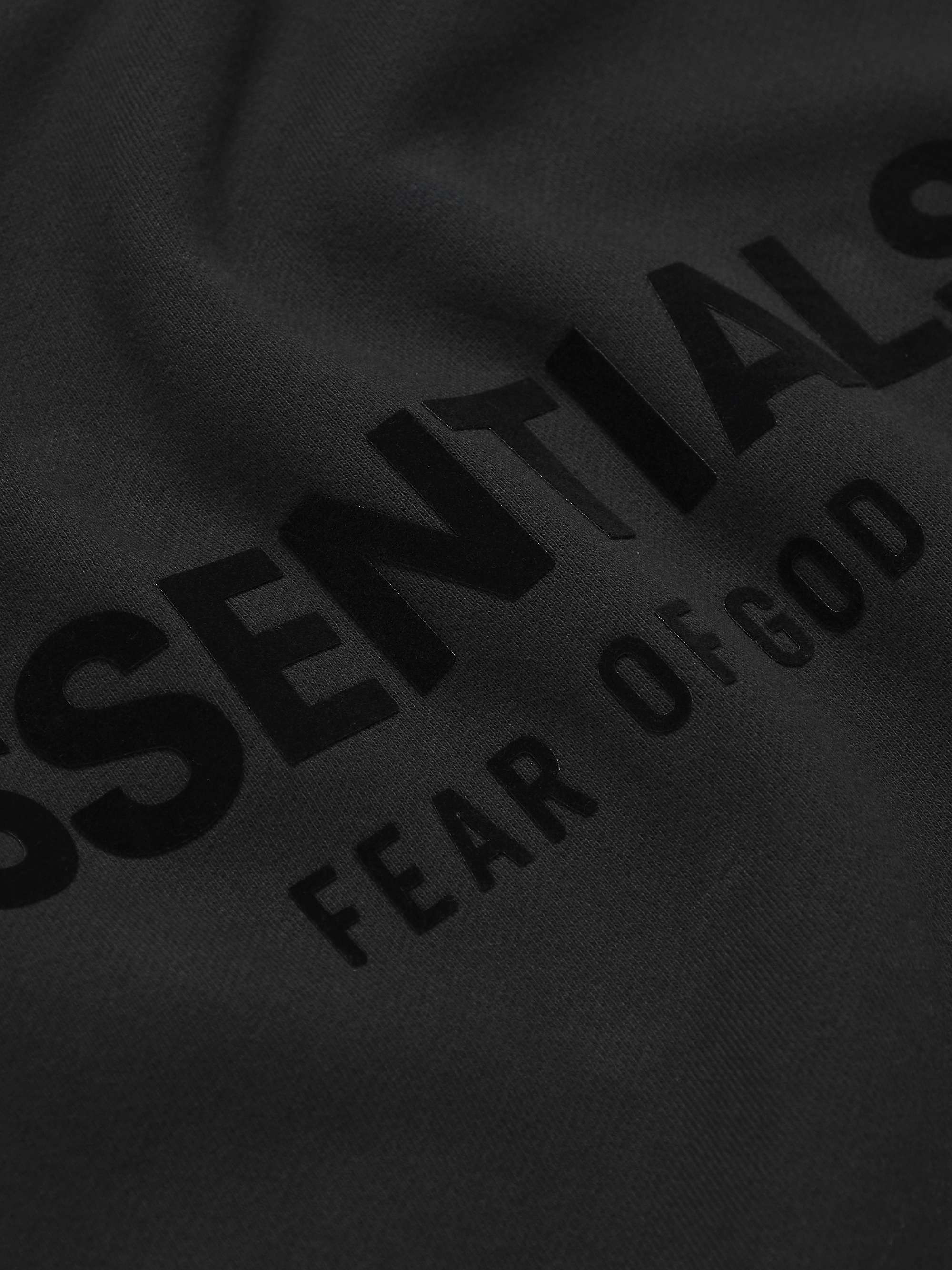 FEAR OF GOD ESSENTIALS Oversized Logo-Flocked Cotton-Blend Jersey Sweatshirt