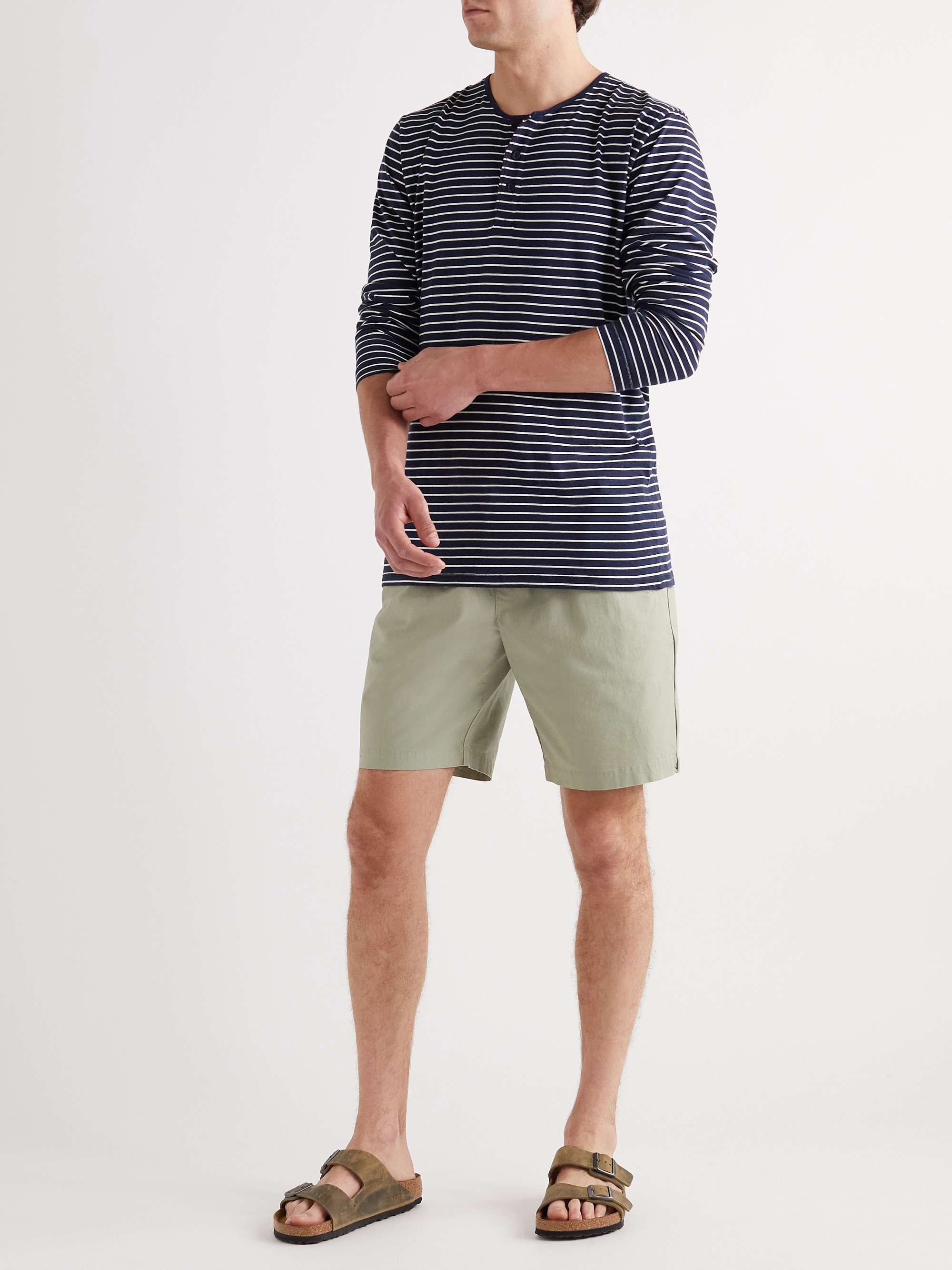 HEMEN BIARRITZ Harri Slim-Fit Organic Cotton-Jersey Henley Pyjama T-Shirt