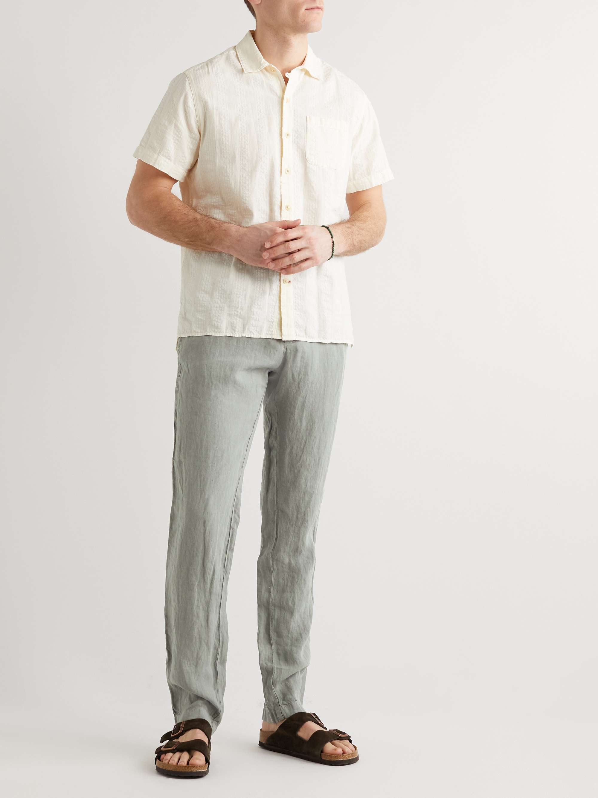 HARTFORD Tanker Slim-Fit Linen Drawstring Trousers