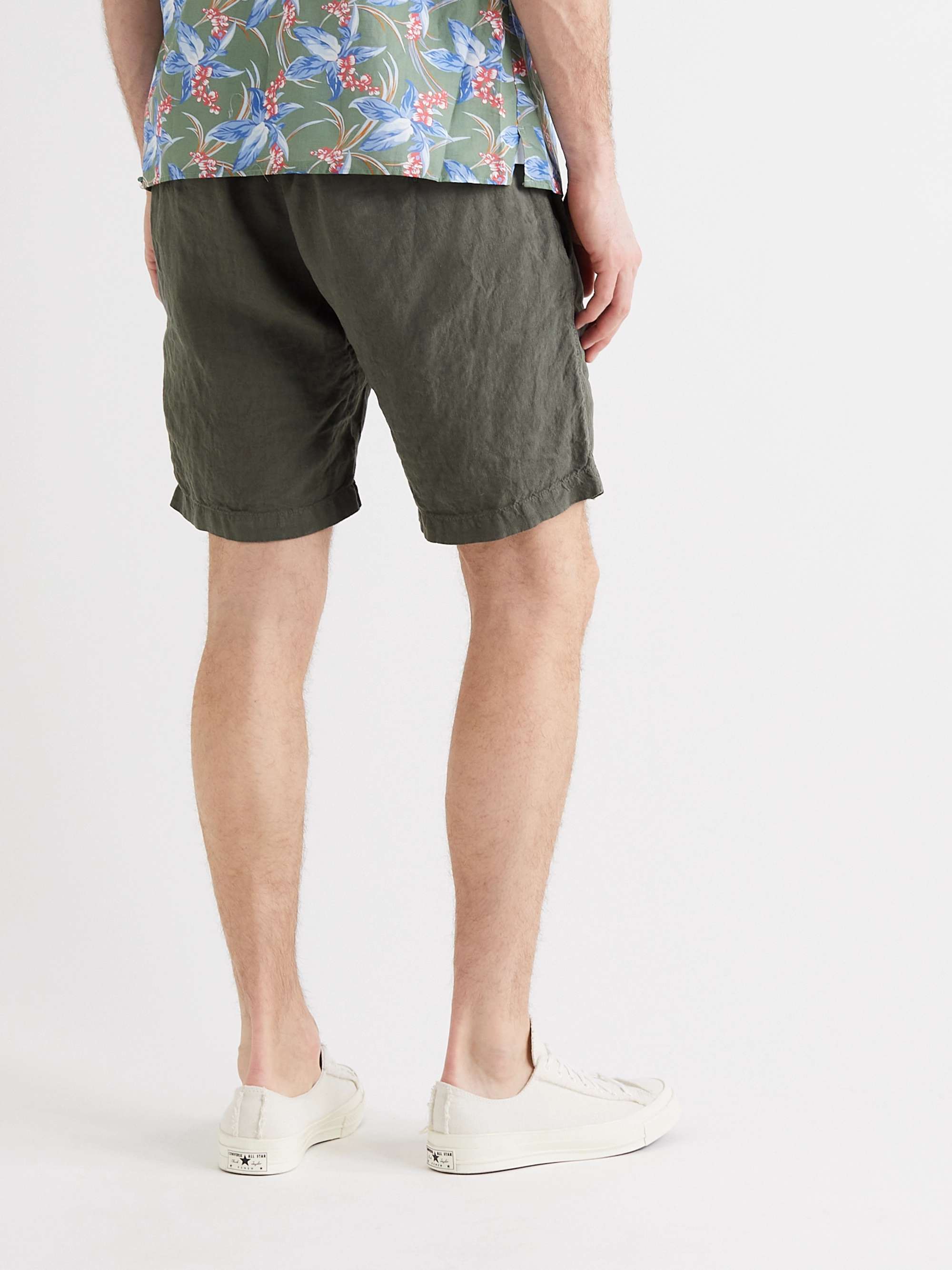 HARTFORD Tank Straight-Leg Linen Drawstring Shorts