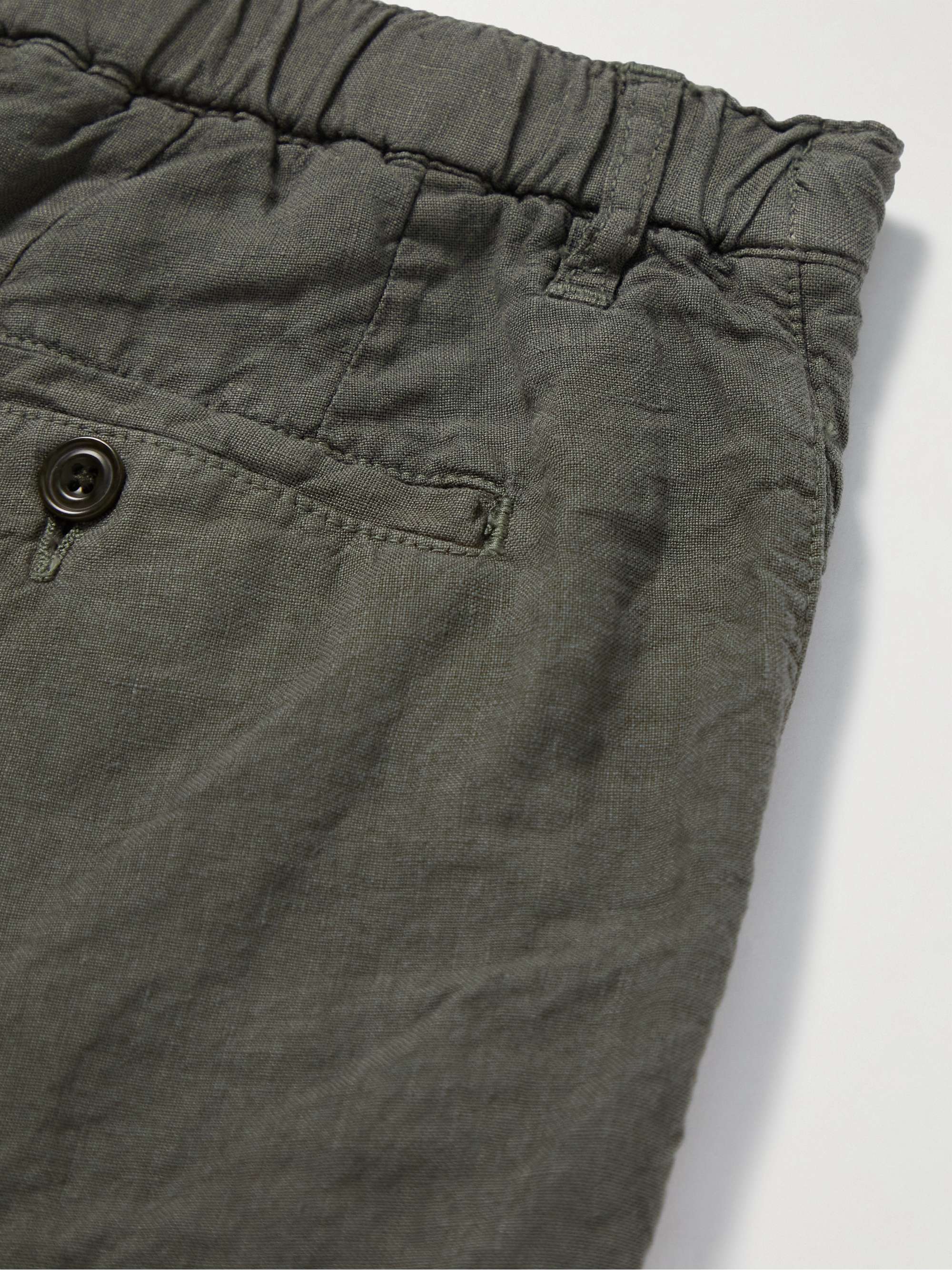 HARTFORD Tank Straight-Leg Linen Drawstring Shorts