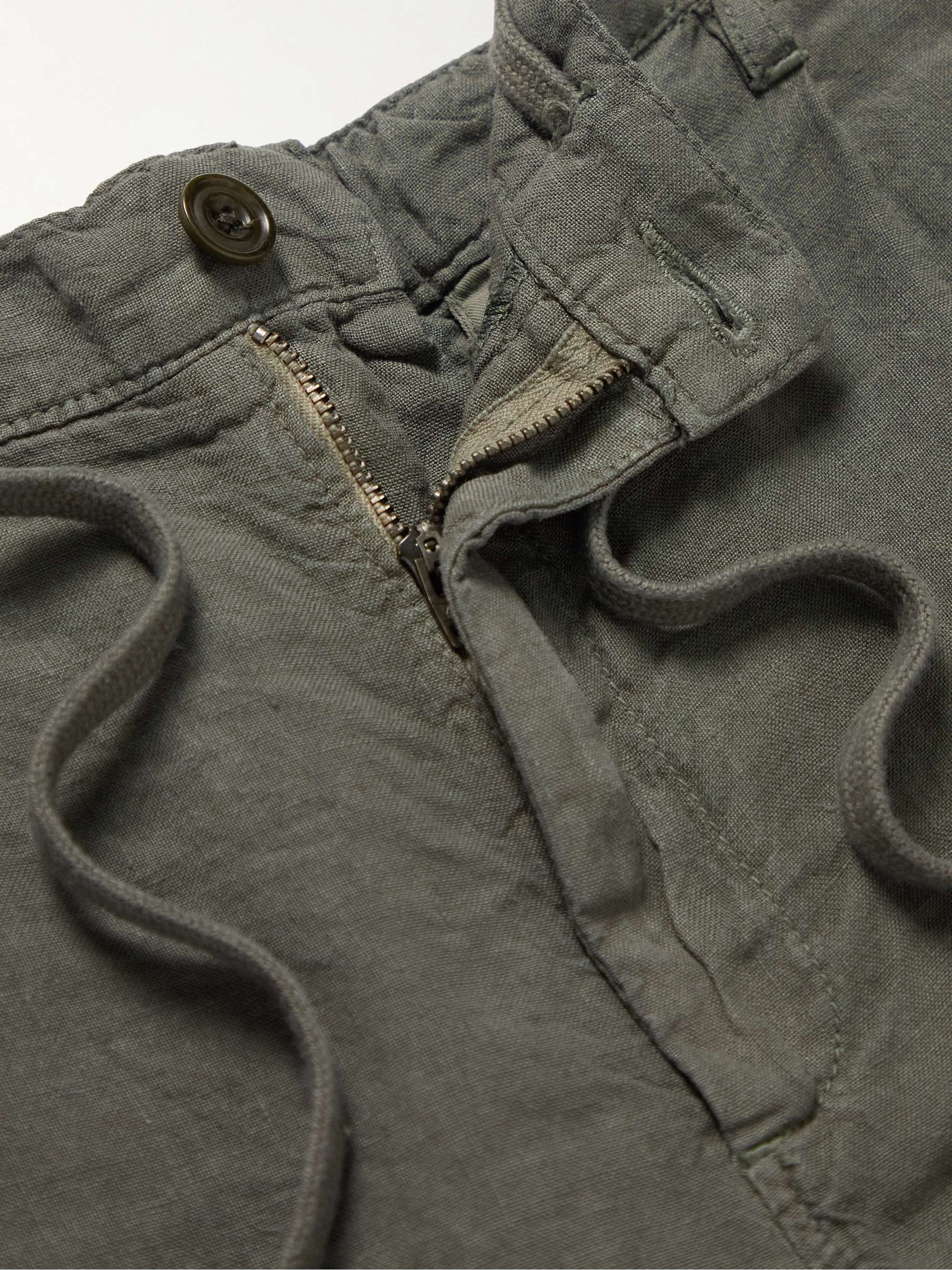 HARTFORD Tank Straight-Leg Linen Drawstring Shorts