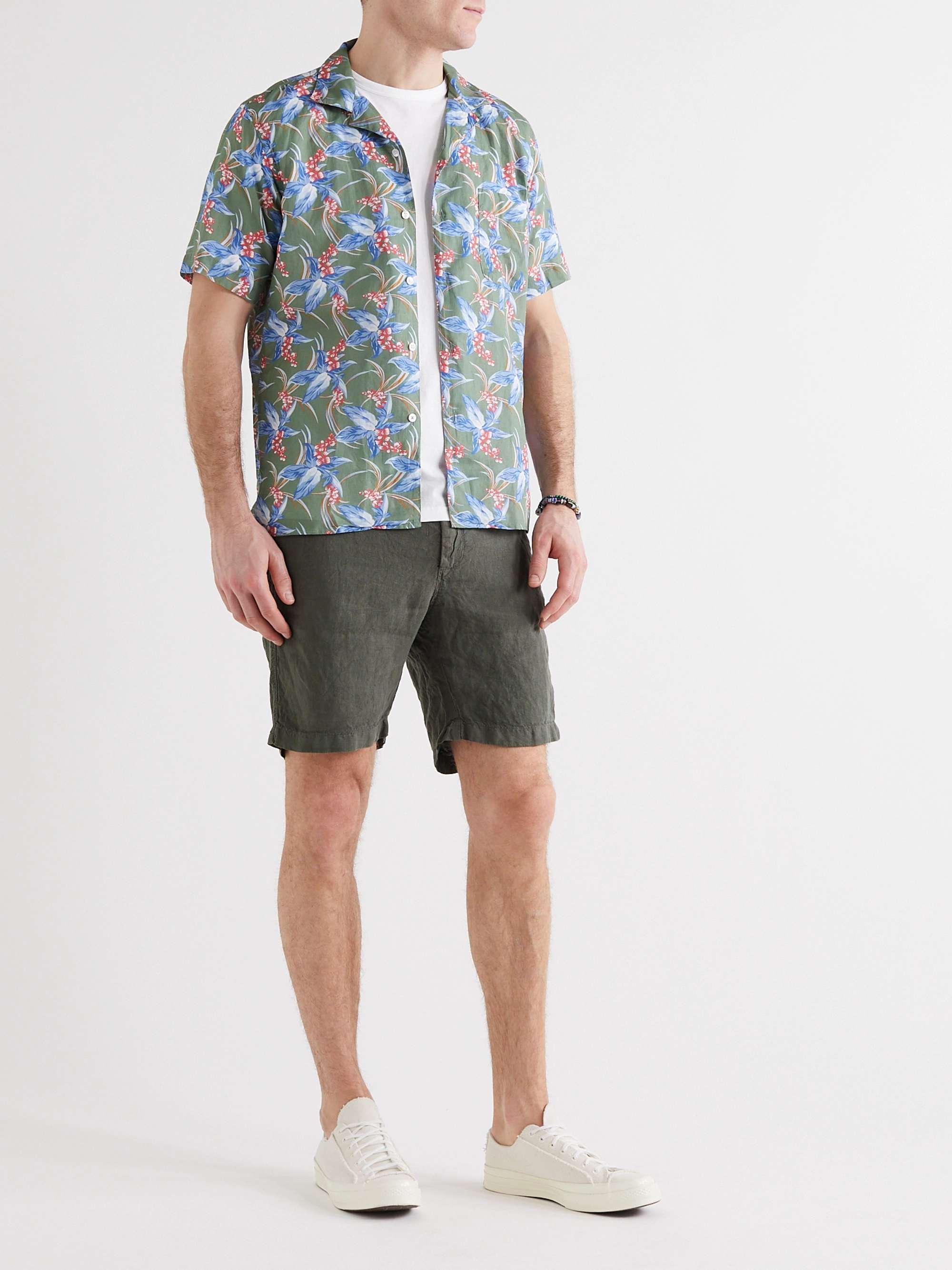 HARTFORD Tank Straight-Leg Linen Drawstring Shorts