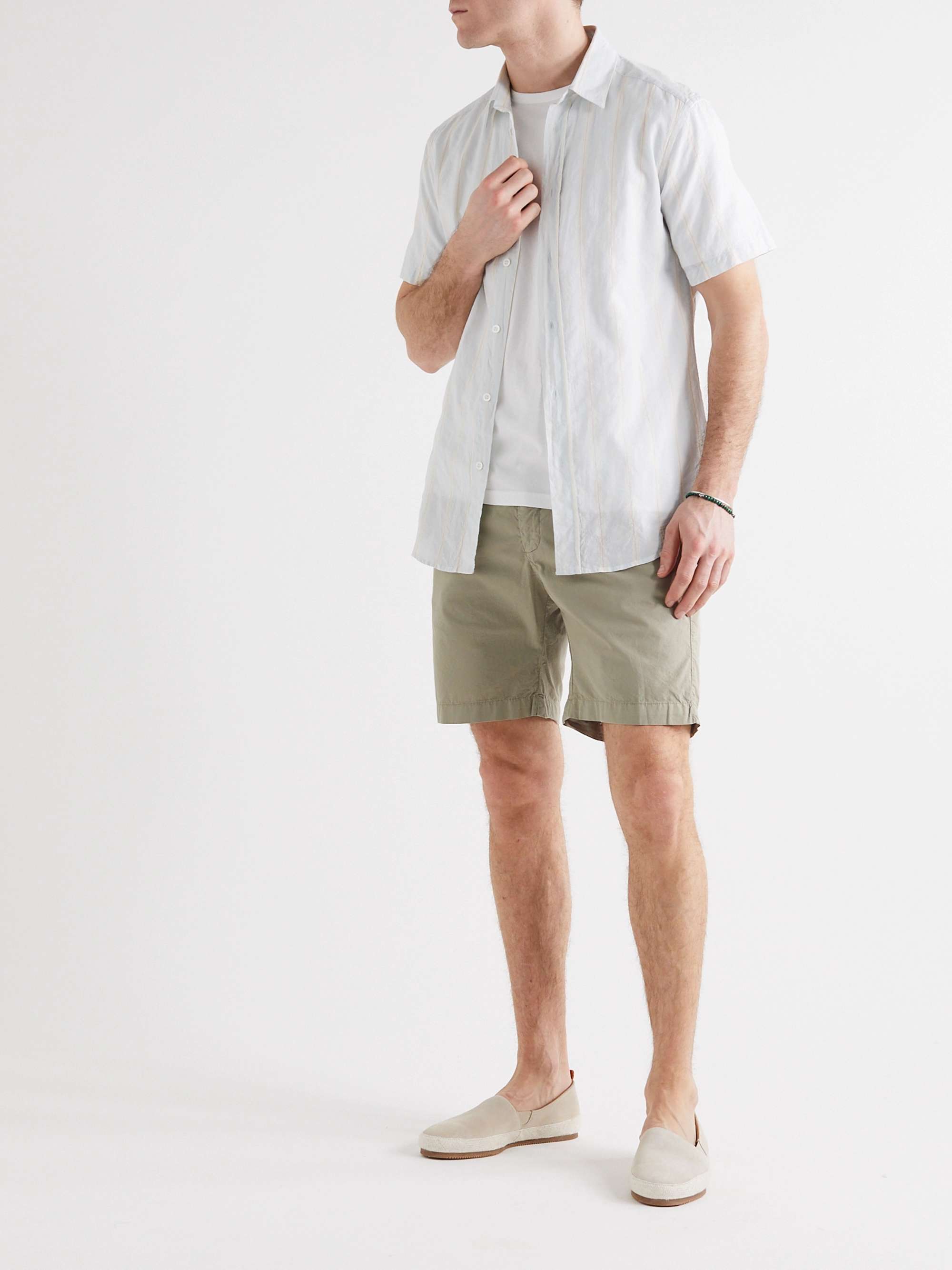 HARTFORD Tank Straight-Leg Linen Drawstring Shorts