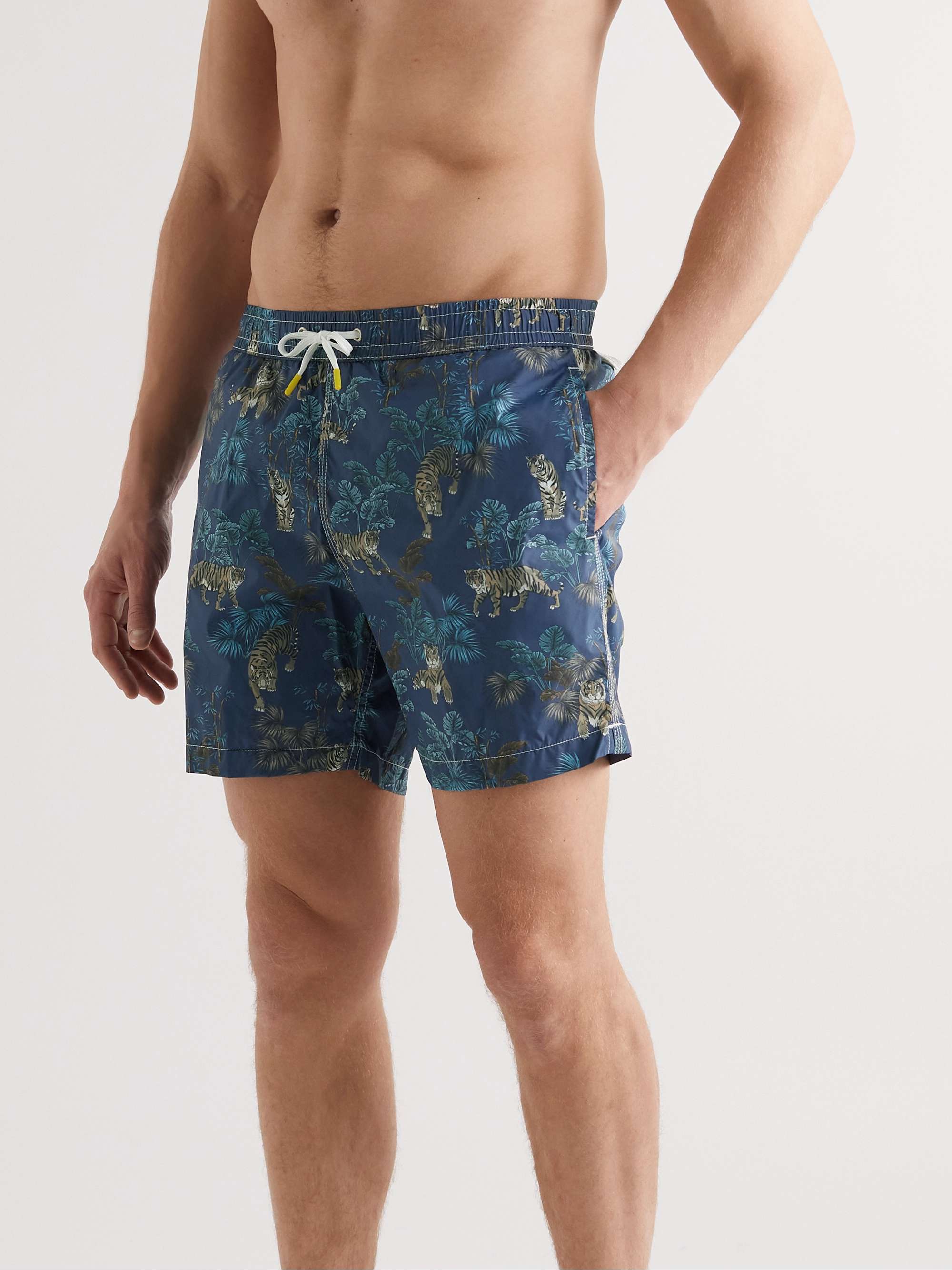 HARTFORD Mid-Length Printed Recycled Swim Shorts