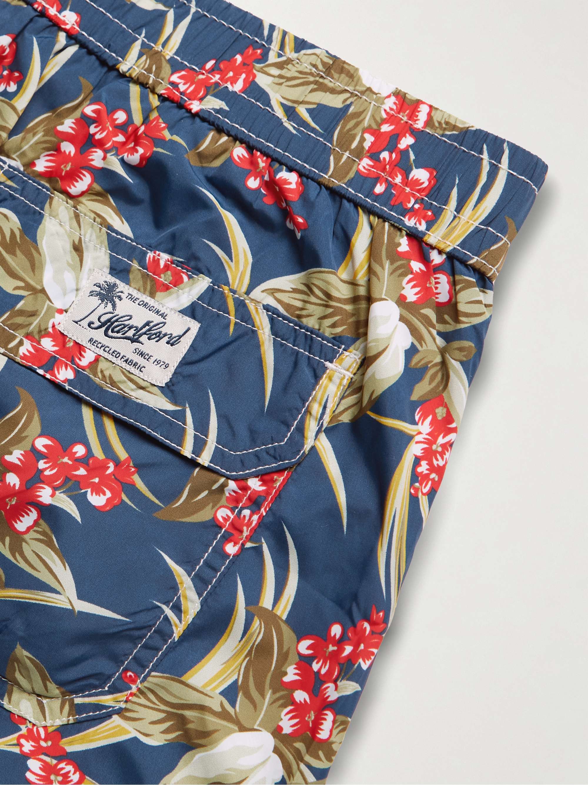 HARTFORD Mid-Length Floral-Print Recycled Swim Shorts