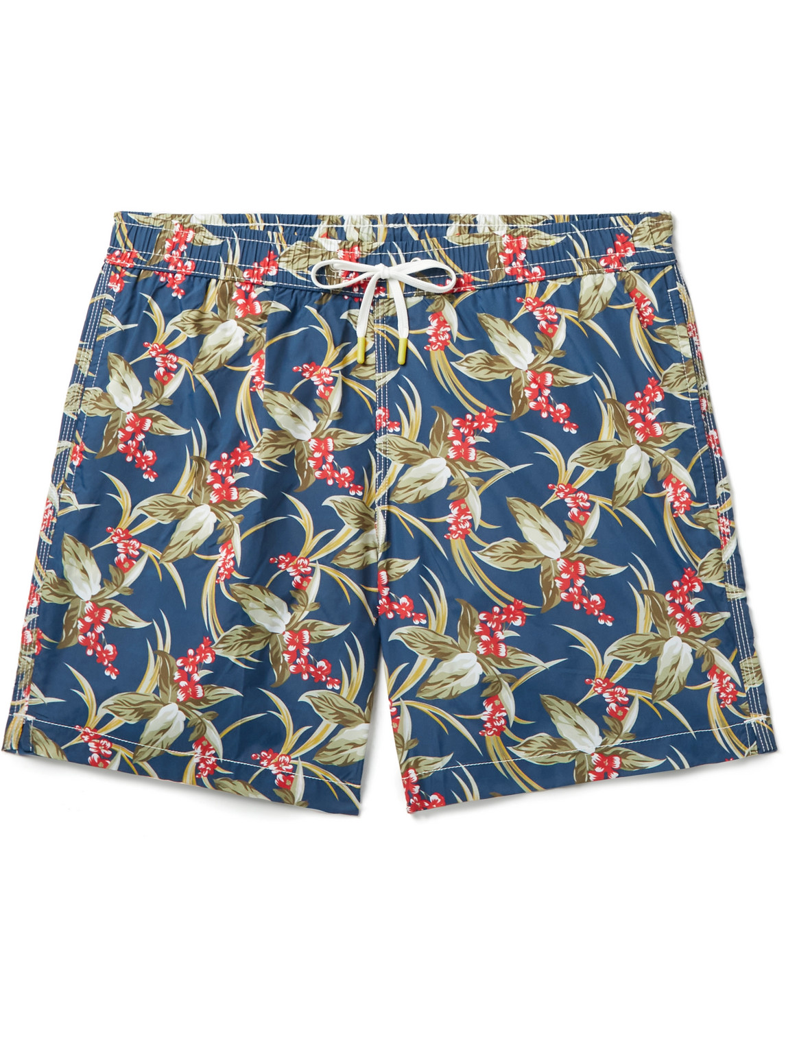 Mid-Length Floral-Print Recycled Swim Shorts