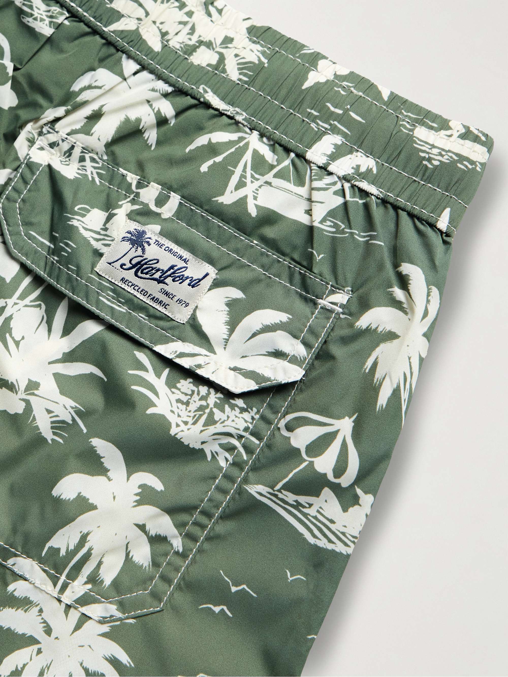HARTFORD Mid-Length Printed Recycled Swim Shorts