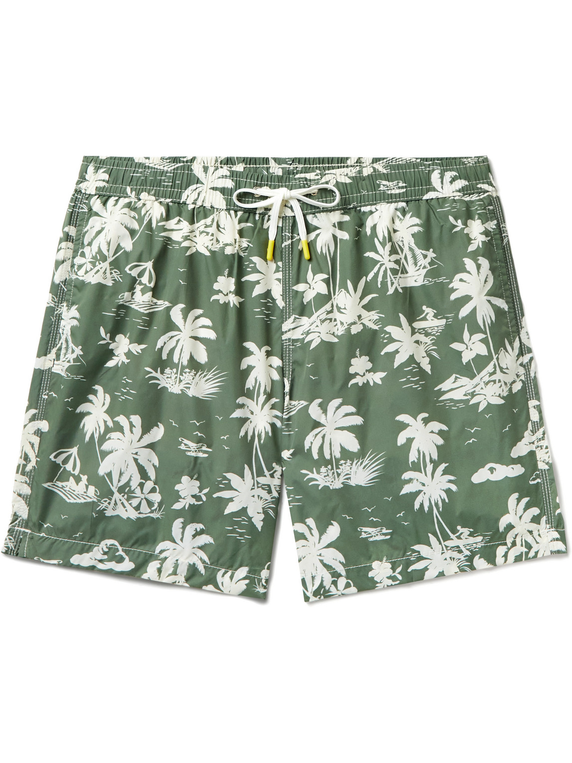 Mid-Length Printed Recycled Swim Shorts