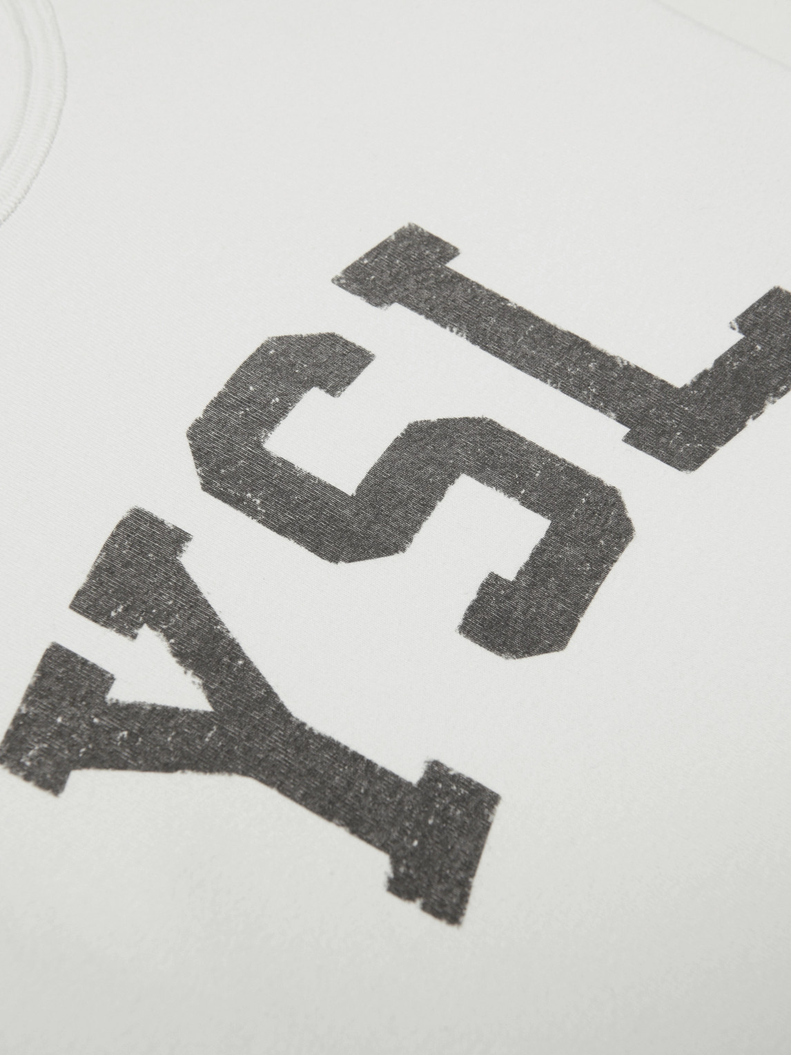 Shop Saint Laurent Logo-print Cotton-jersey T-shirt In Neutrals