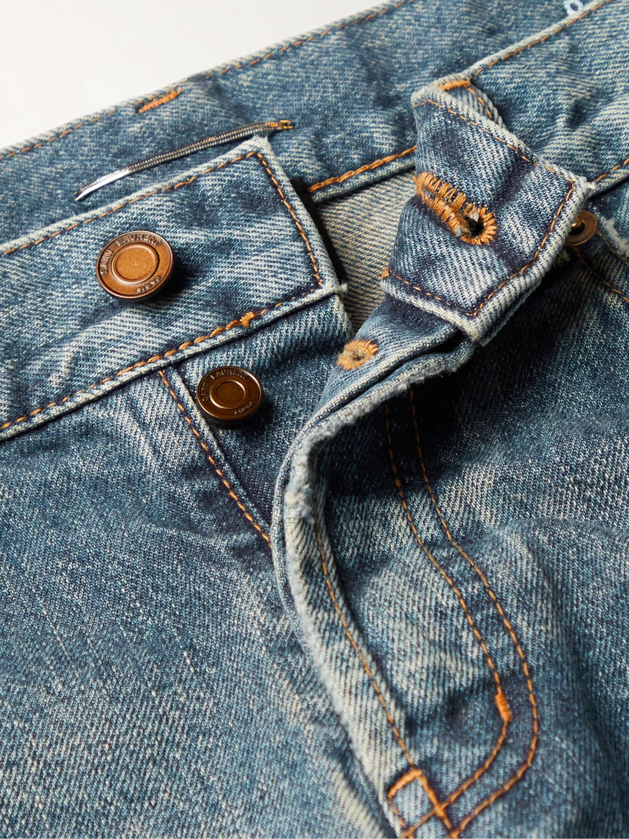 SAINT LAURENT Slim-Fit Distressed Jeans