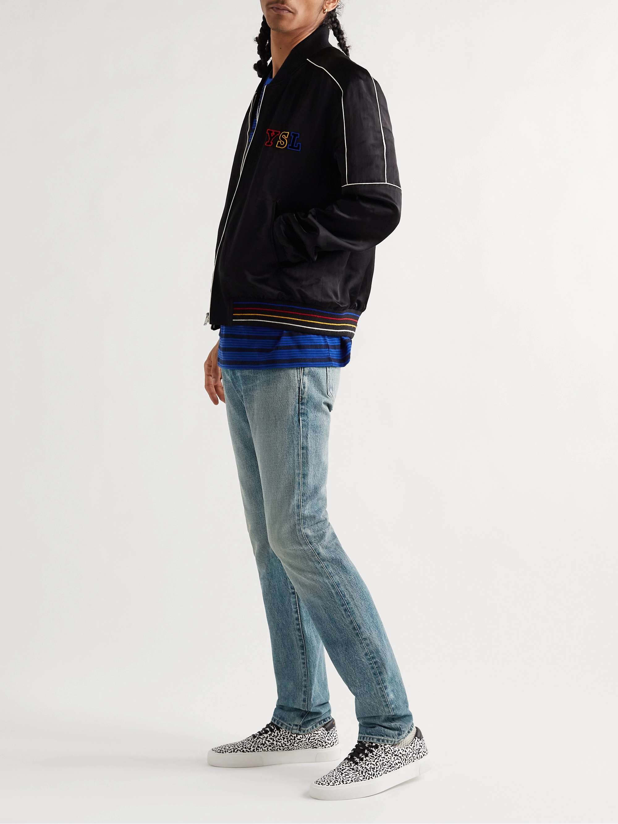 SAINT LAURENT Slim-Fit Distressed Jeans