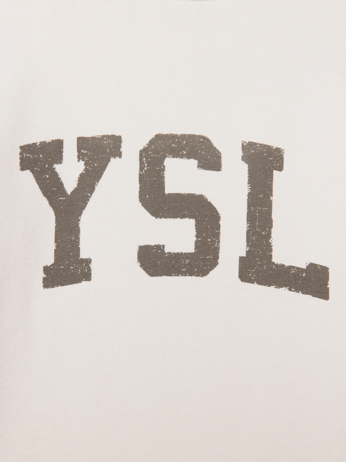 Shop Saint Laurent Logo-print Cotton-jersey Sweatshirt In Neutrals