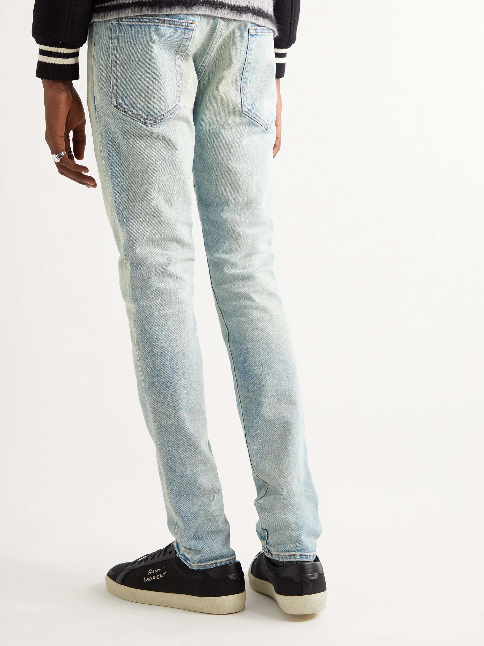 SAINT LAURENT Skinny-Fit Distressed Jeans
