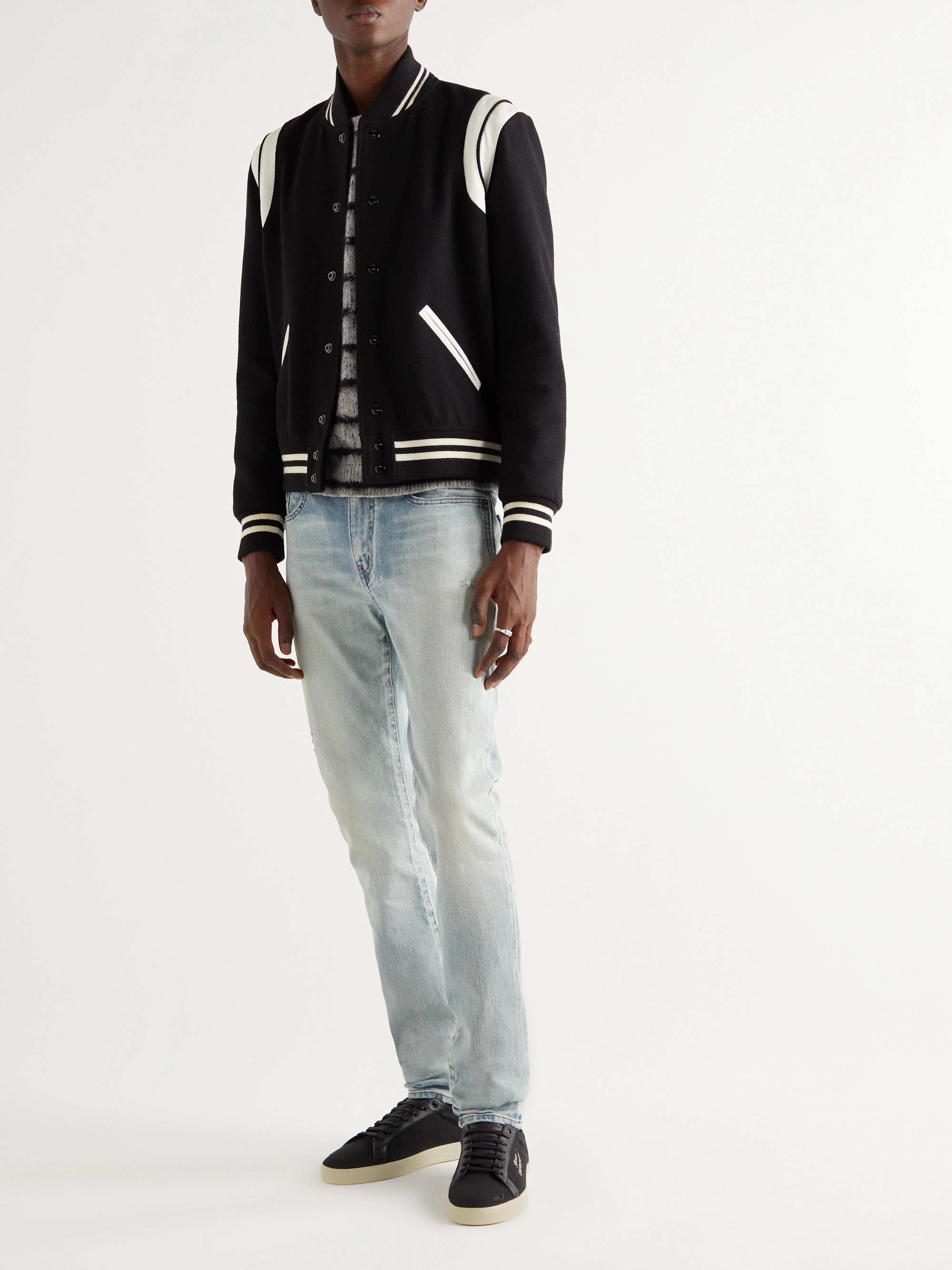 SAINT LAURENT Skinny-Fit Distressed Jeans