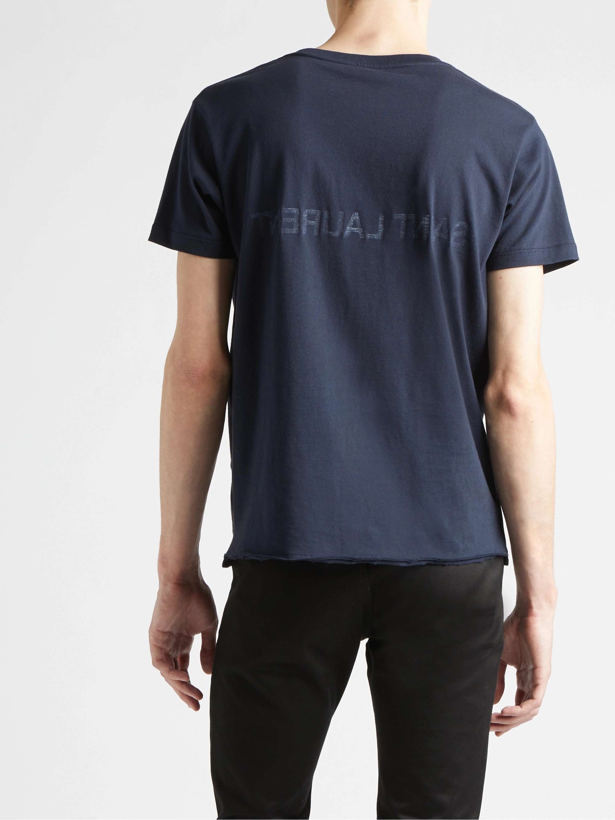 SAINT LAURENT Logo-Print Cotton-Jersey T-Shirt