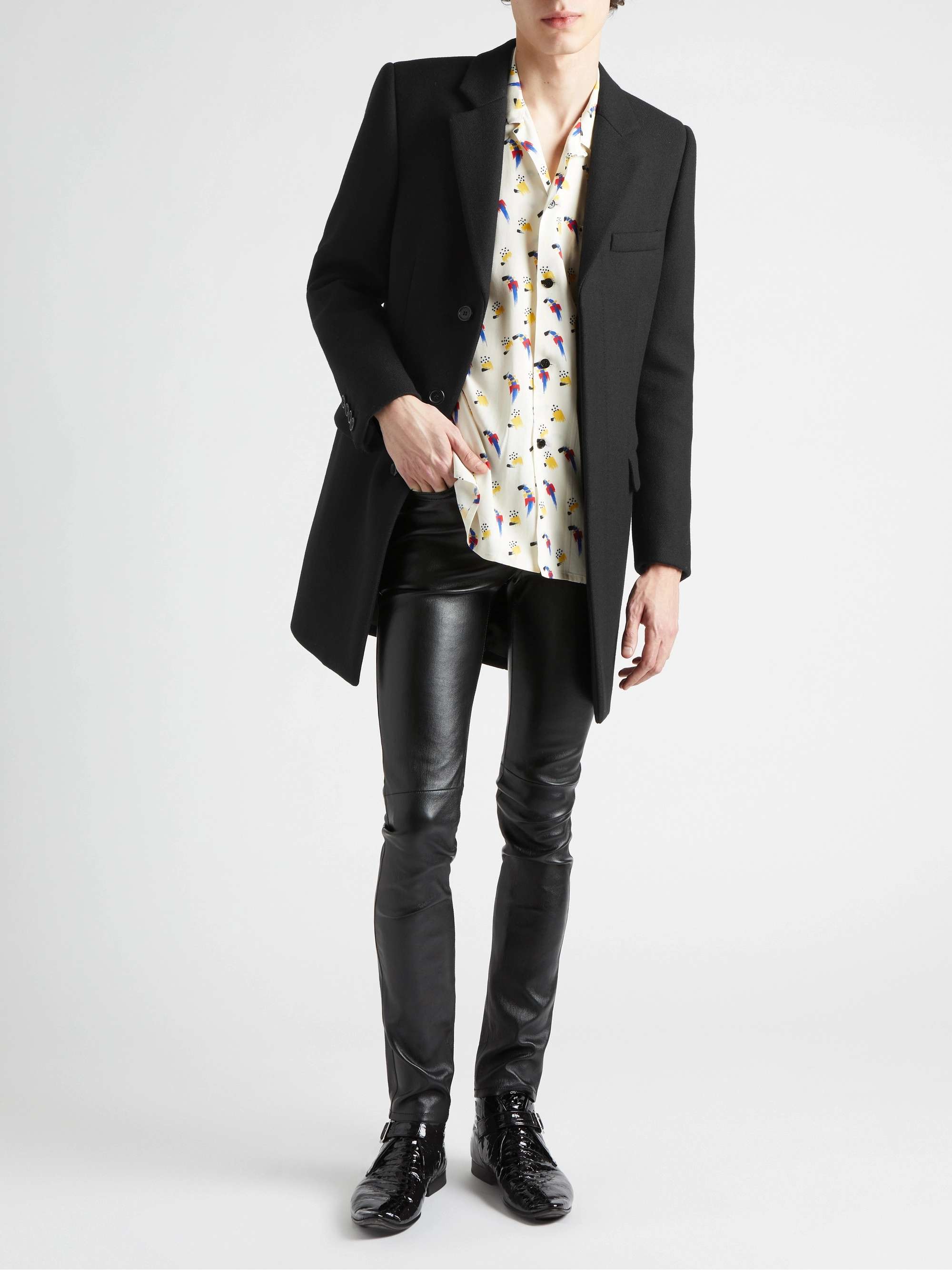 Long coat in wool, Saint Laurent