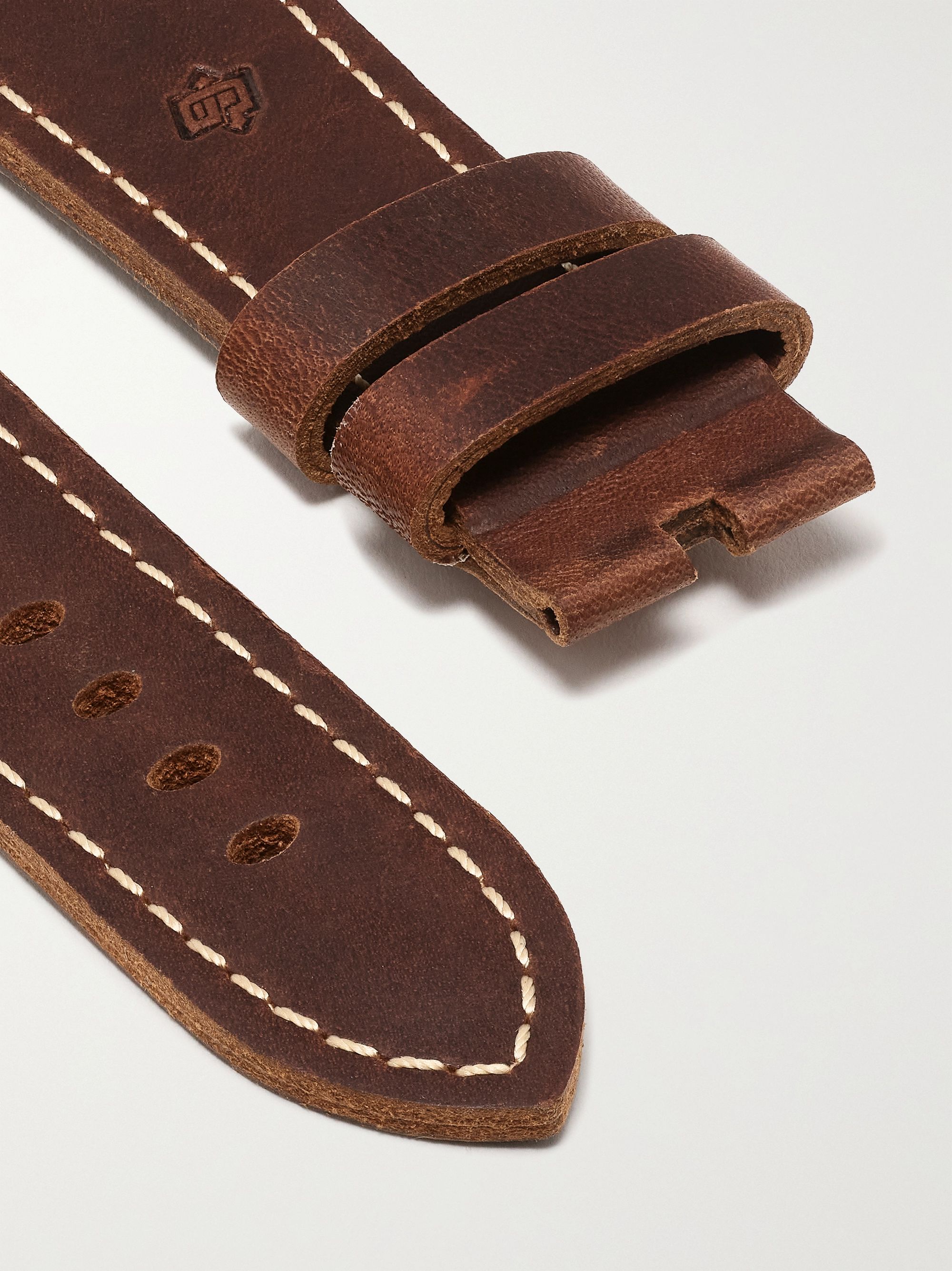 PANERAI 22mm Topstitched Leather Watch Strap