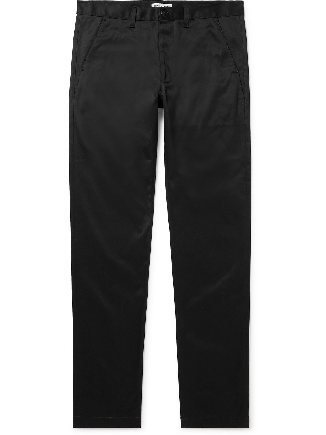 Saint Laurent Slim-fit Cotton-blend Twill Chinos In Black