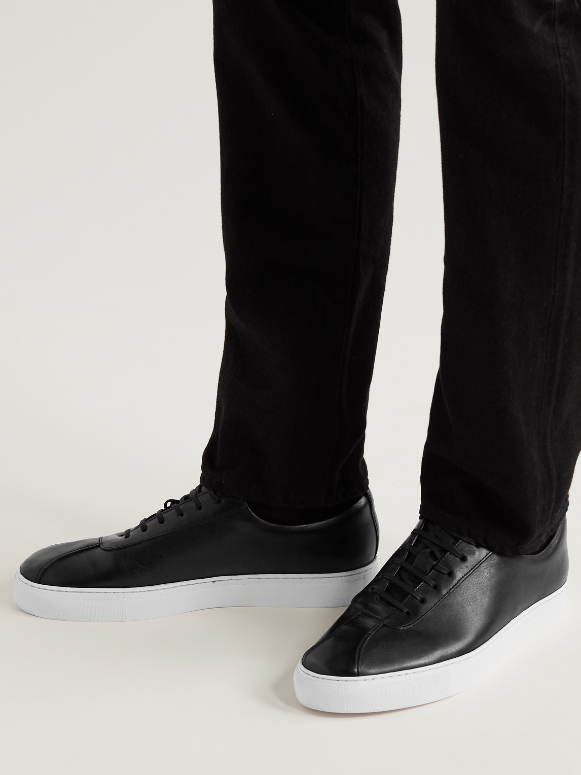 Shop Grenson Leather Sneakers In Black