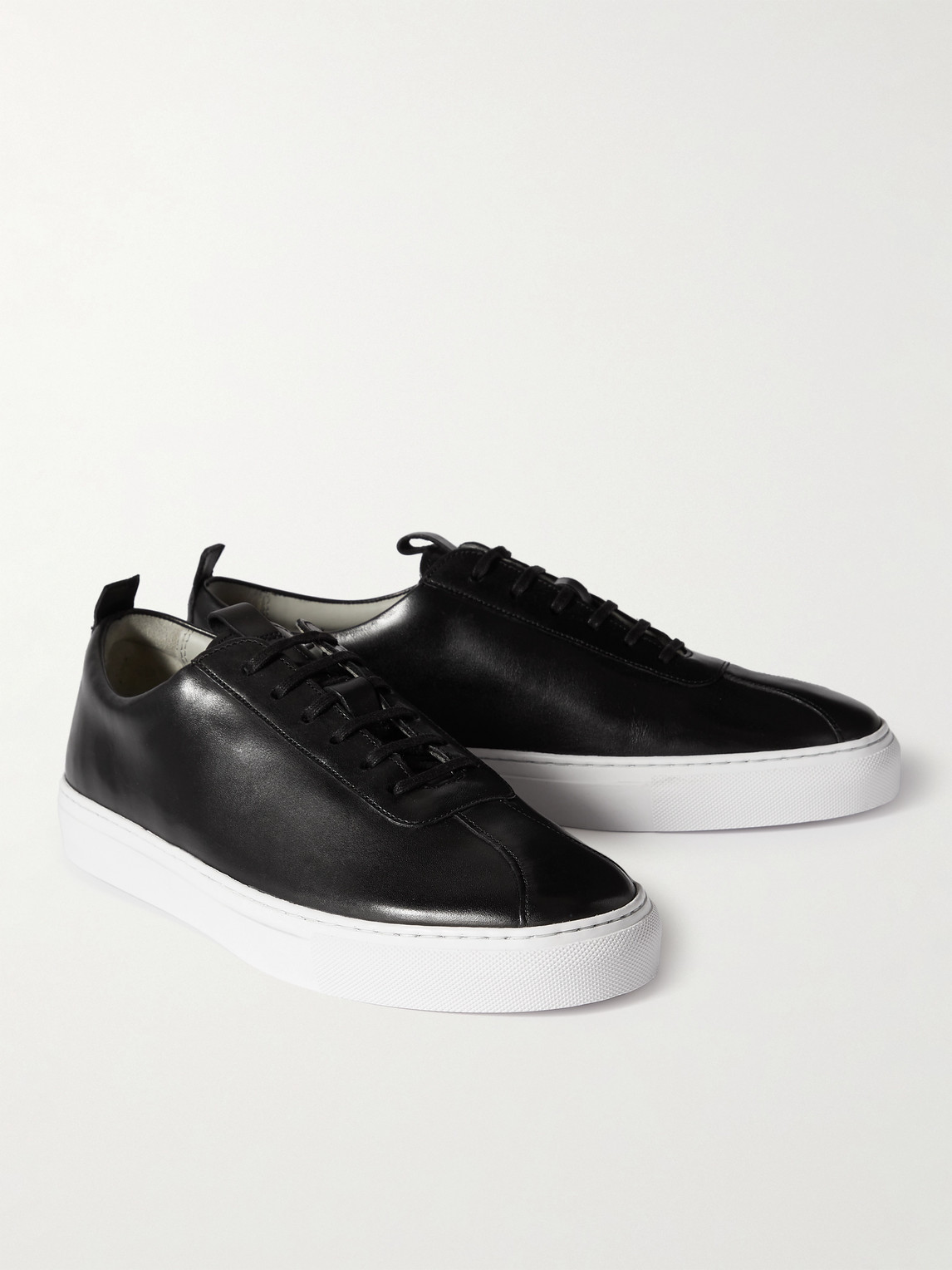 Shop Grenson Leather Sneakers In Black