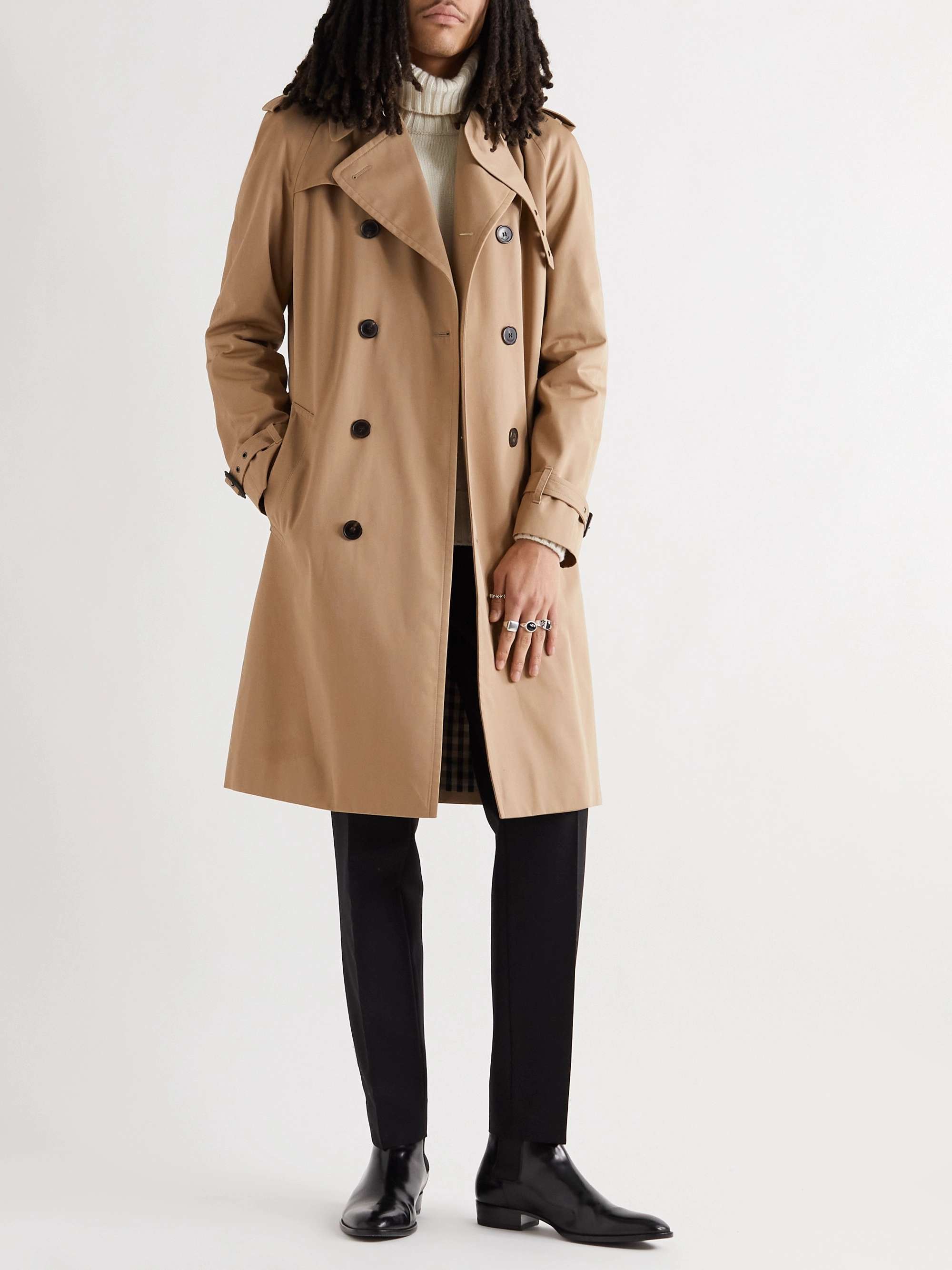 SAINT LAURENT Slim-Fit Belted Gabardine Trench Coat
