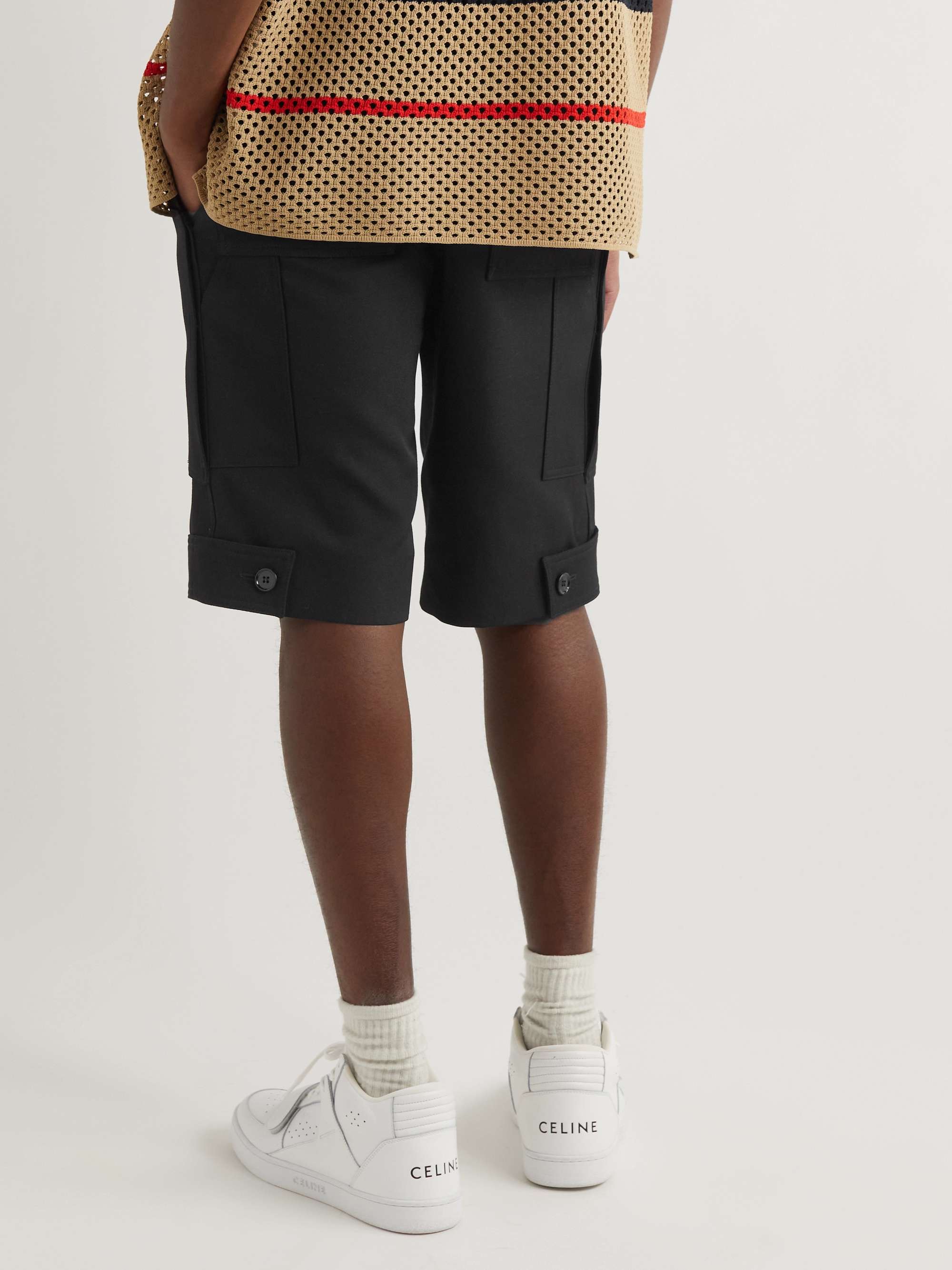 BURBERRY Straight-Leg Wool Grain de Poudre Cargo Shorts
