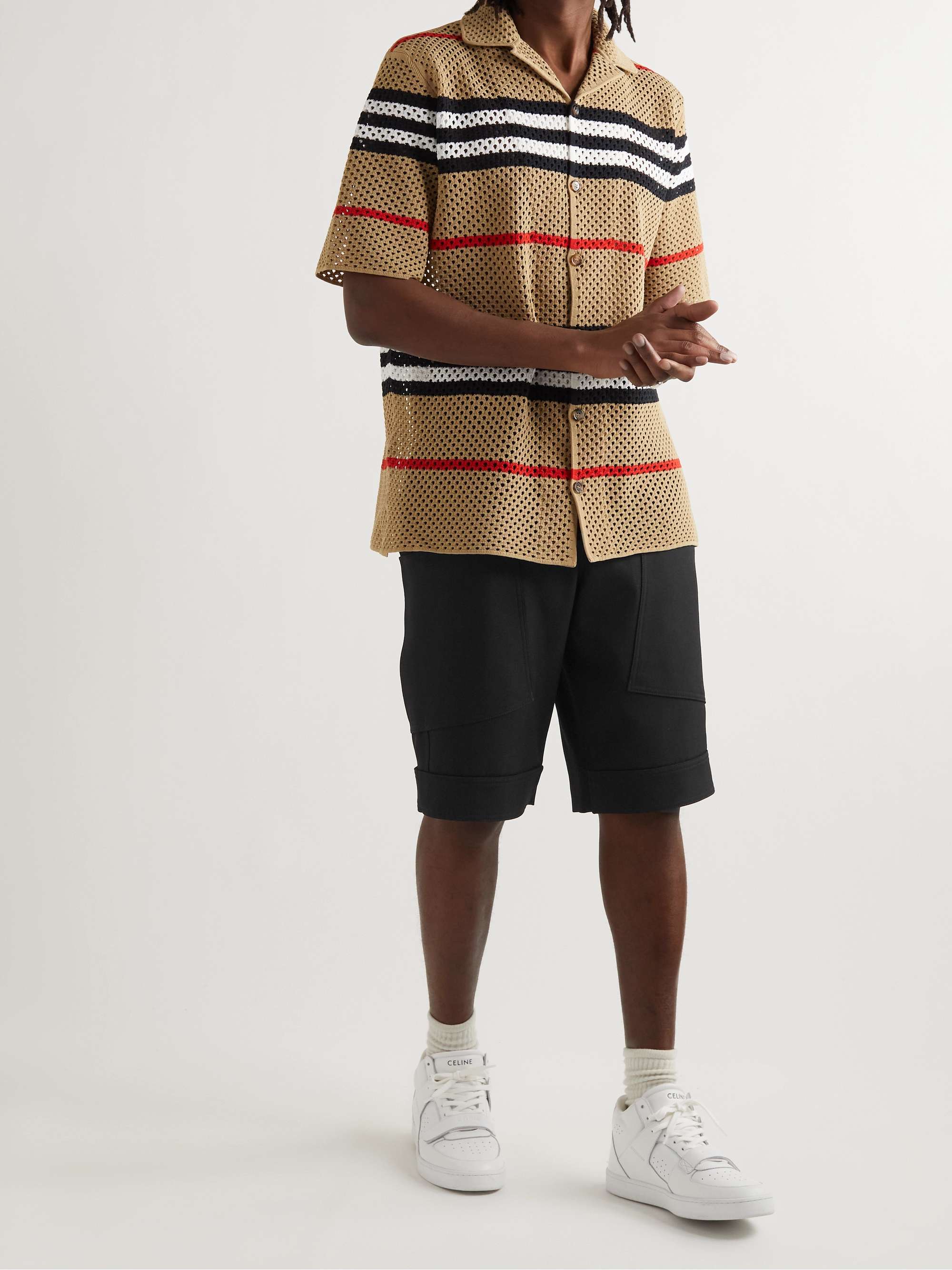 BURBERRY Straight-Leg Wool Grain de Poudre Cargo Shorts