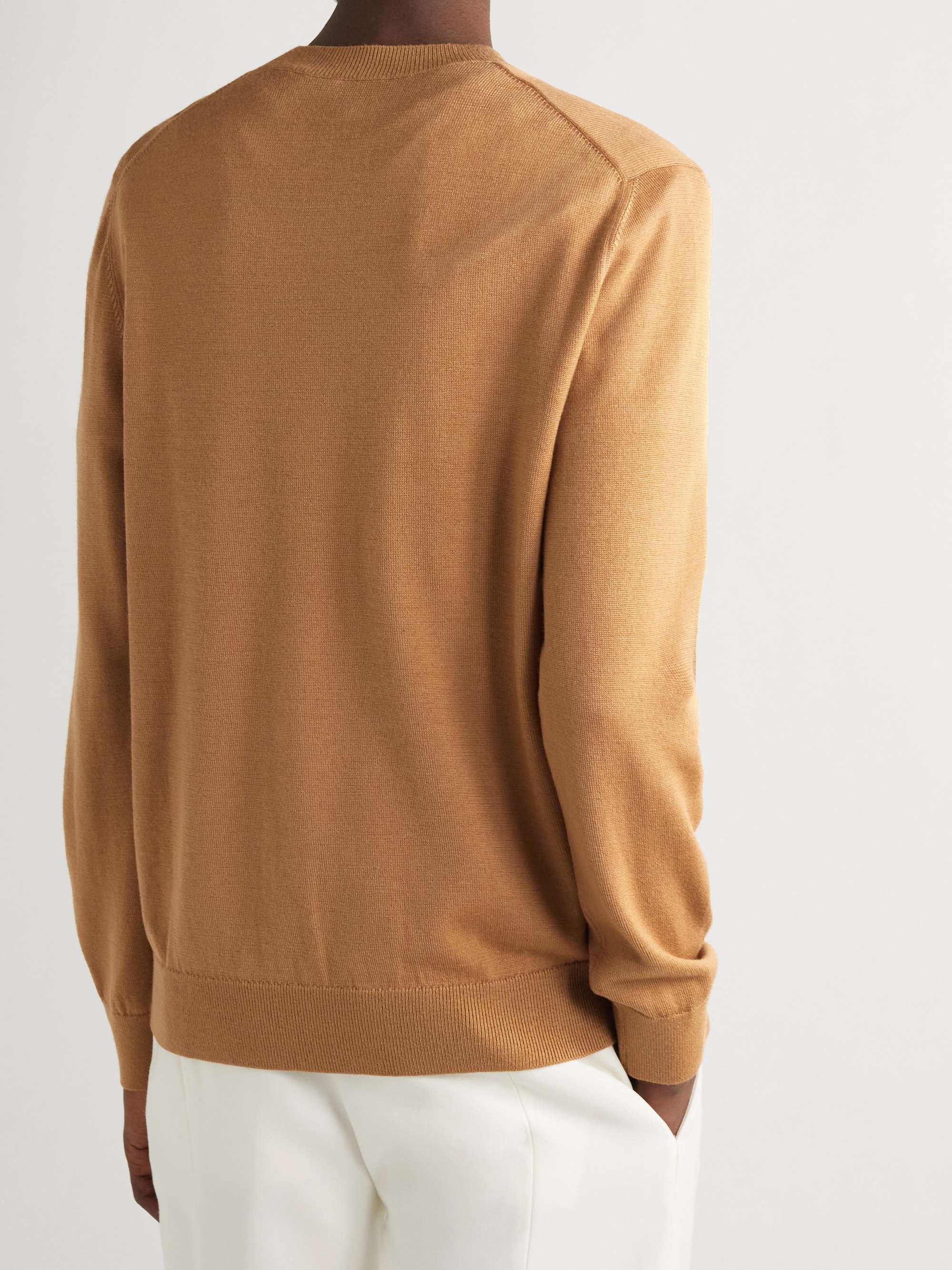 BURBERRY Logo-Intarsia Wool-Blend Sweater