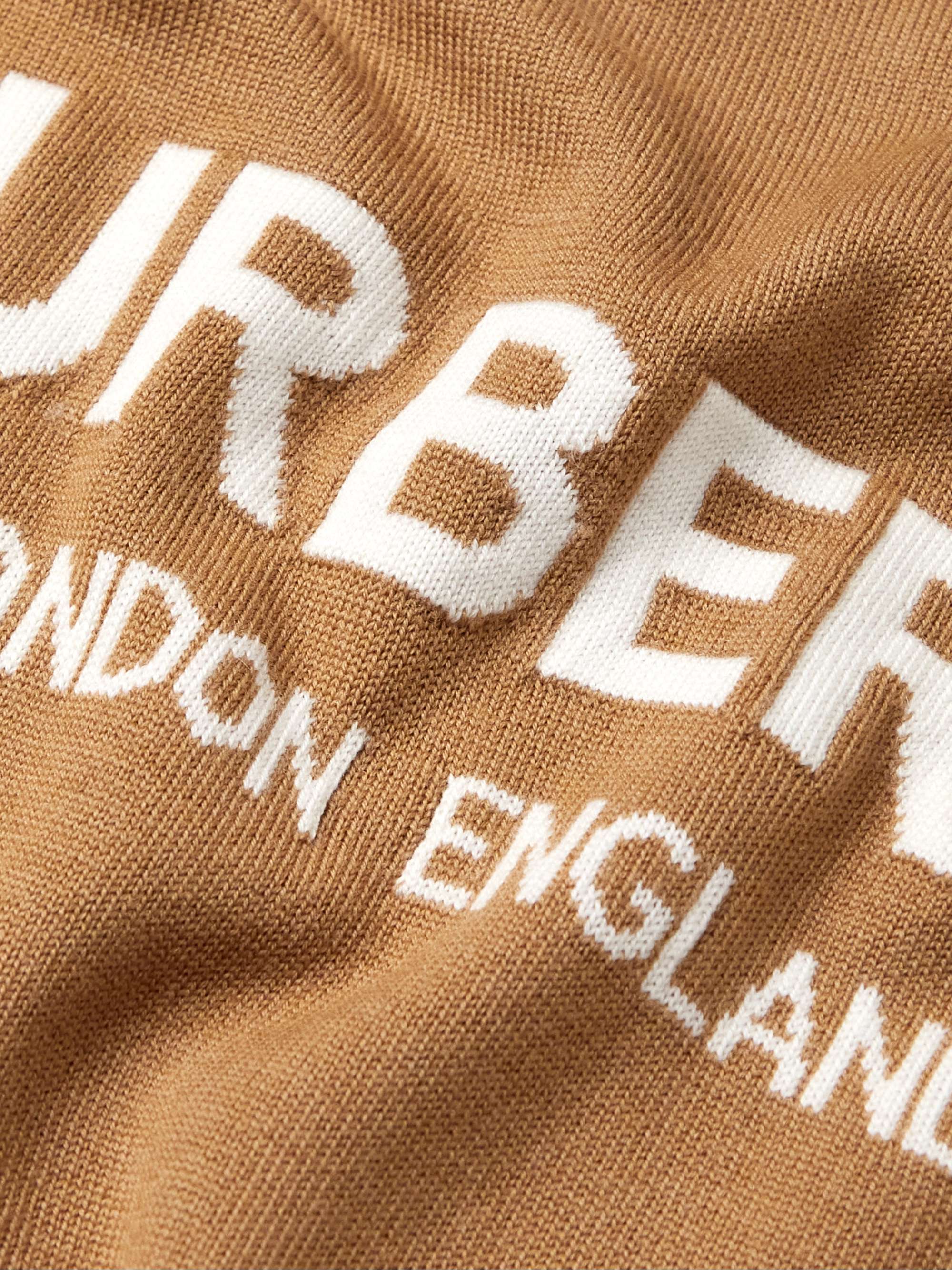 BURBERRY Logo-Intarsia Wool-Blend Sweater