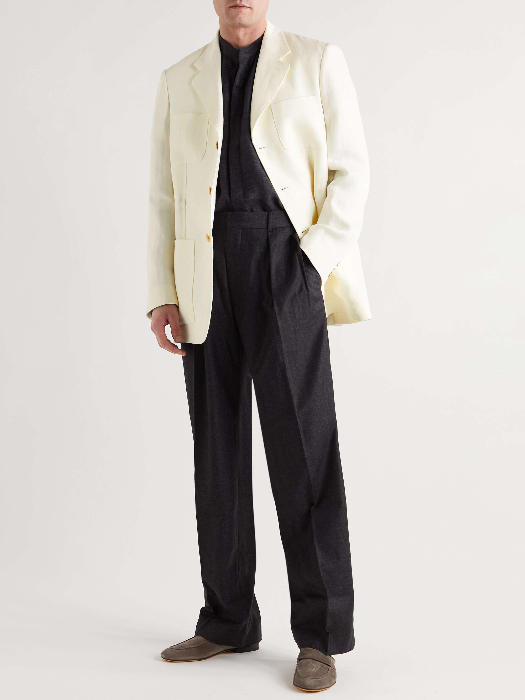 UMIT BENAN Double-Breasted Linen Blazer