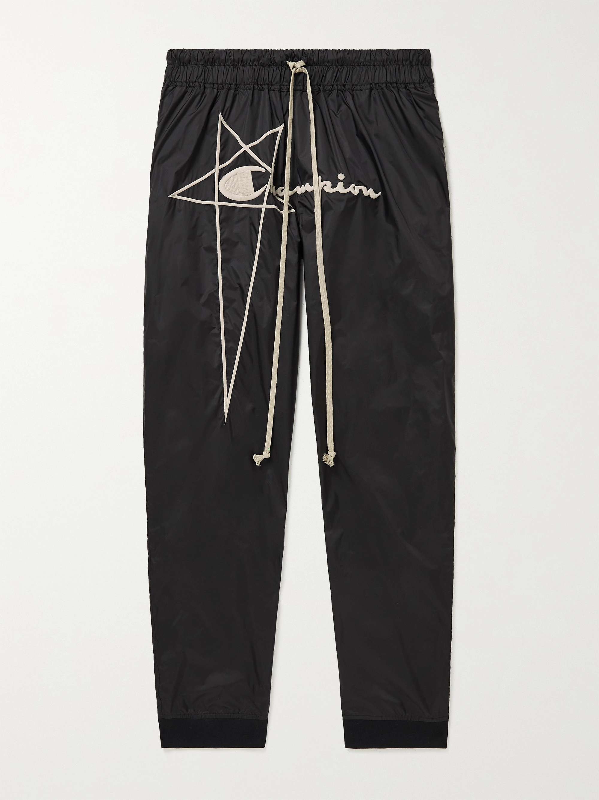 RICK OWENS + Champion Tapered Logo-Embroidered Recycled Shell ...