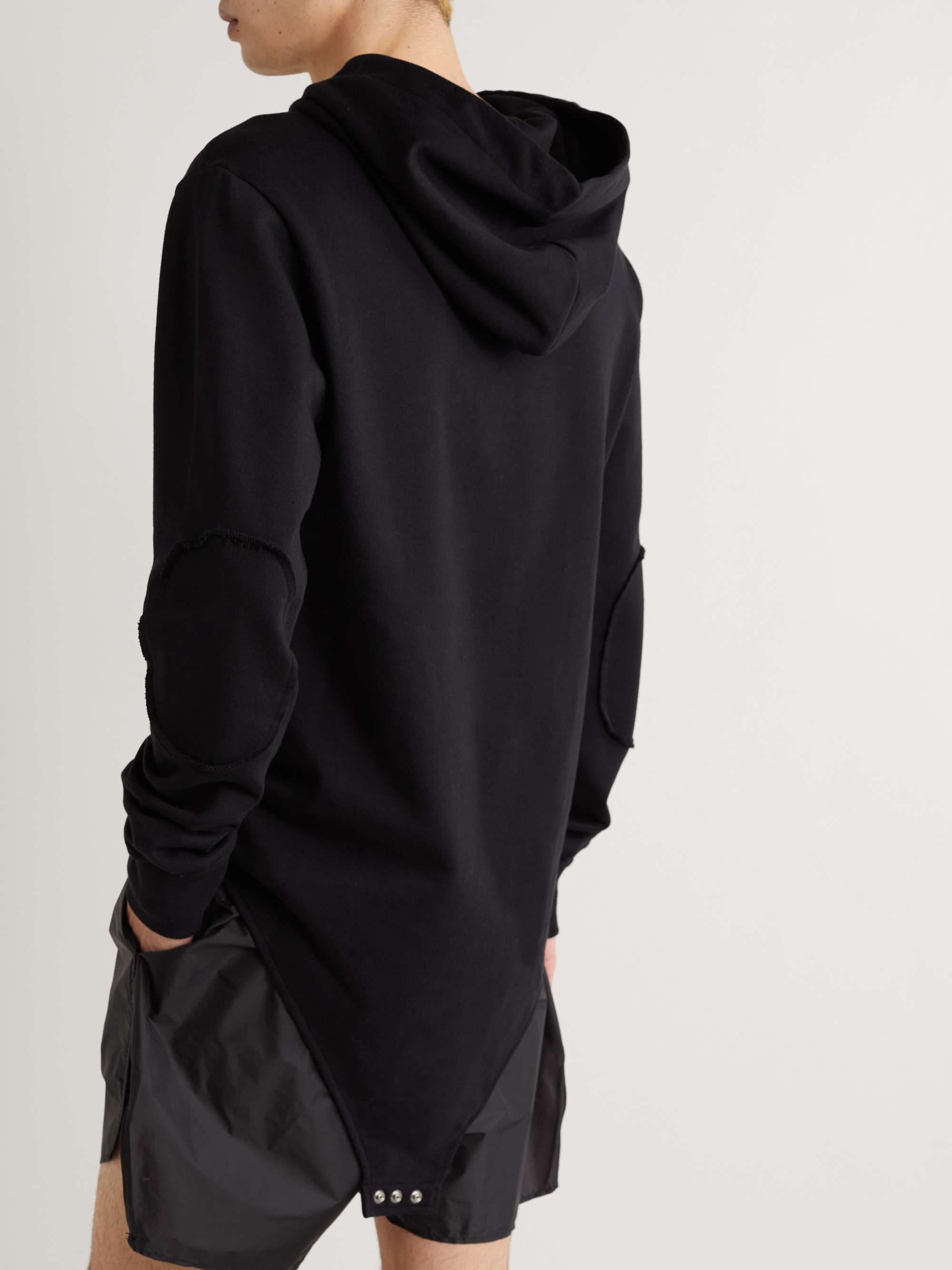RICK OWENS + Champion Logo-Embroidered Organic Cotton-Jersey Hoodie