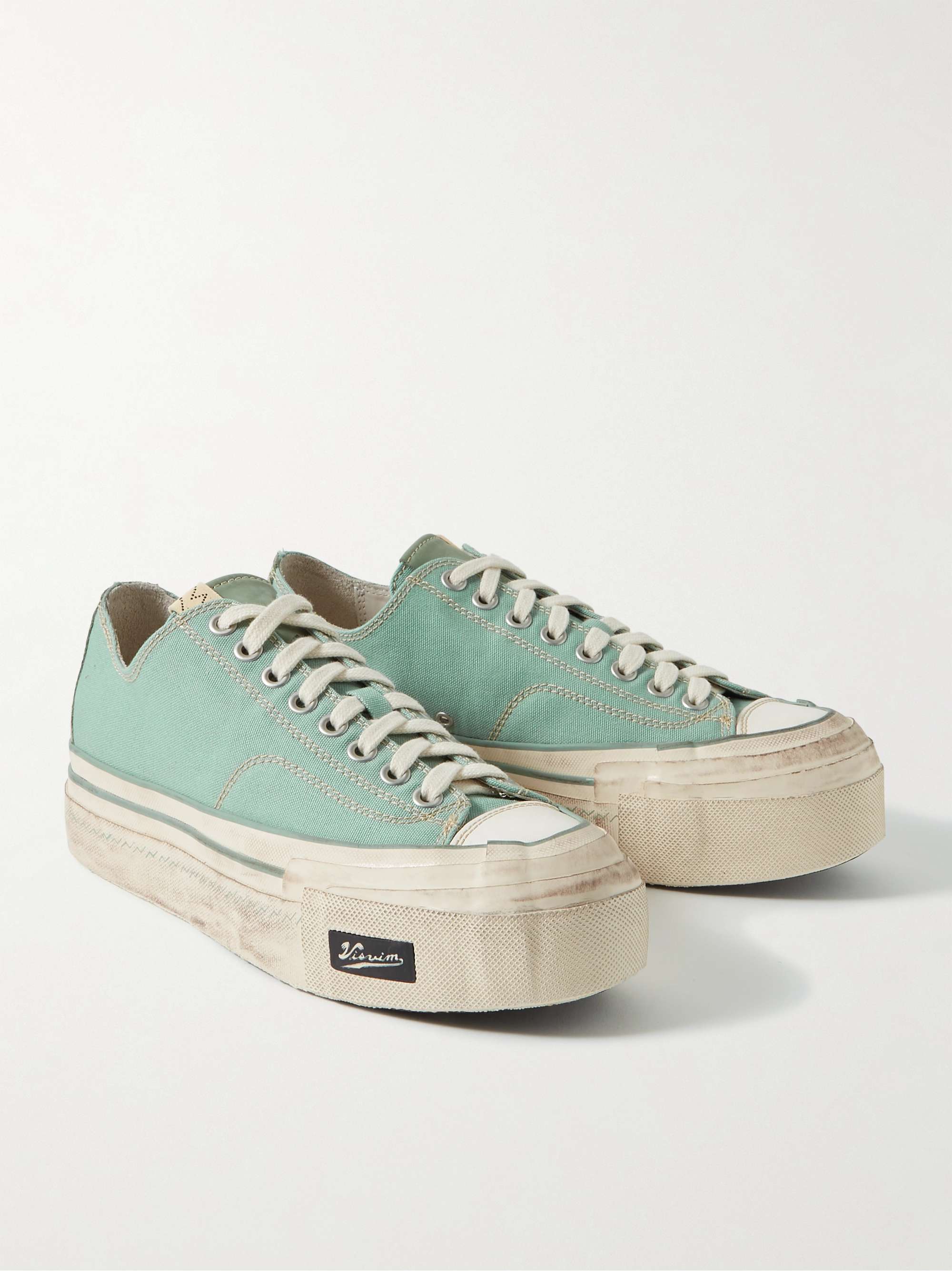 VISVIM Skagway Distressed Canvas Sneakers