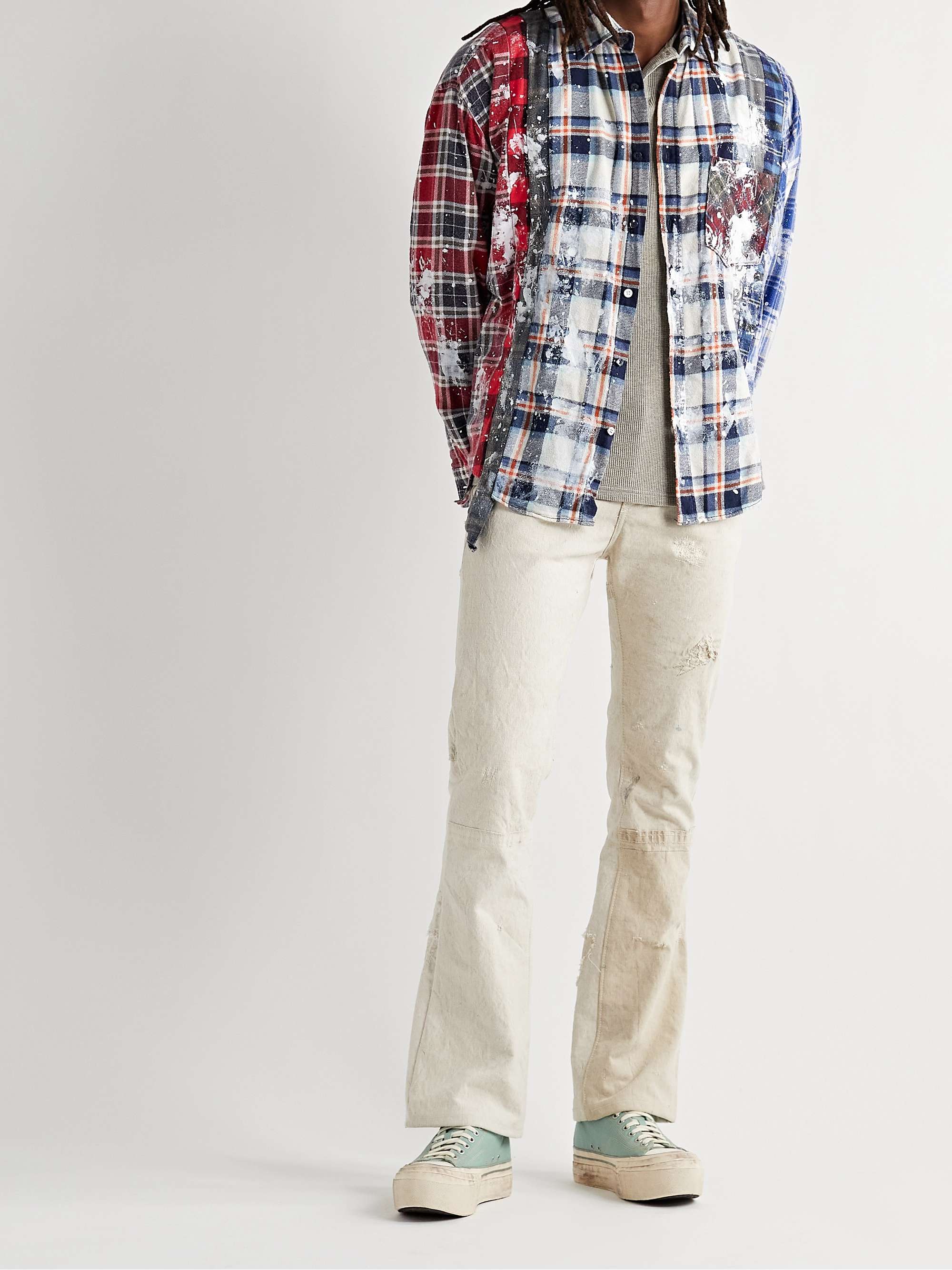 VISVIM Skagway Distressed Canvas Sneakers