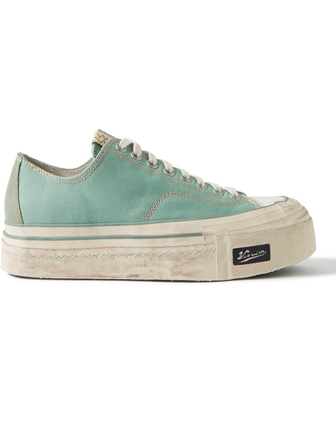 Visvim Green Logan Deck Ii G.patten Low Top Sneakers In Blue