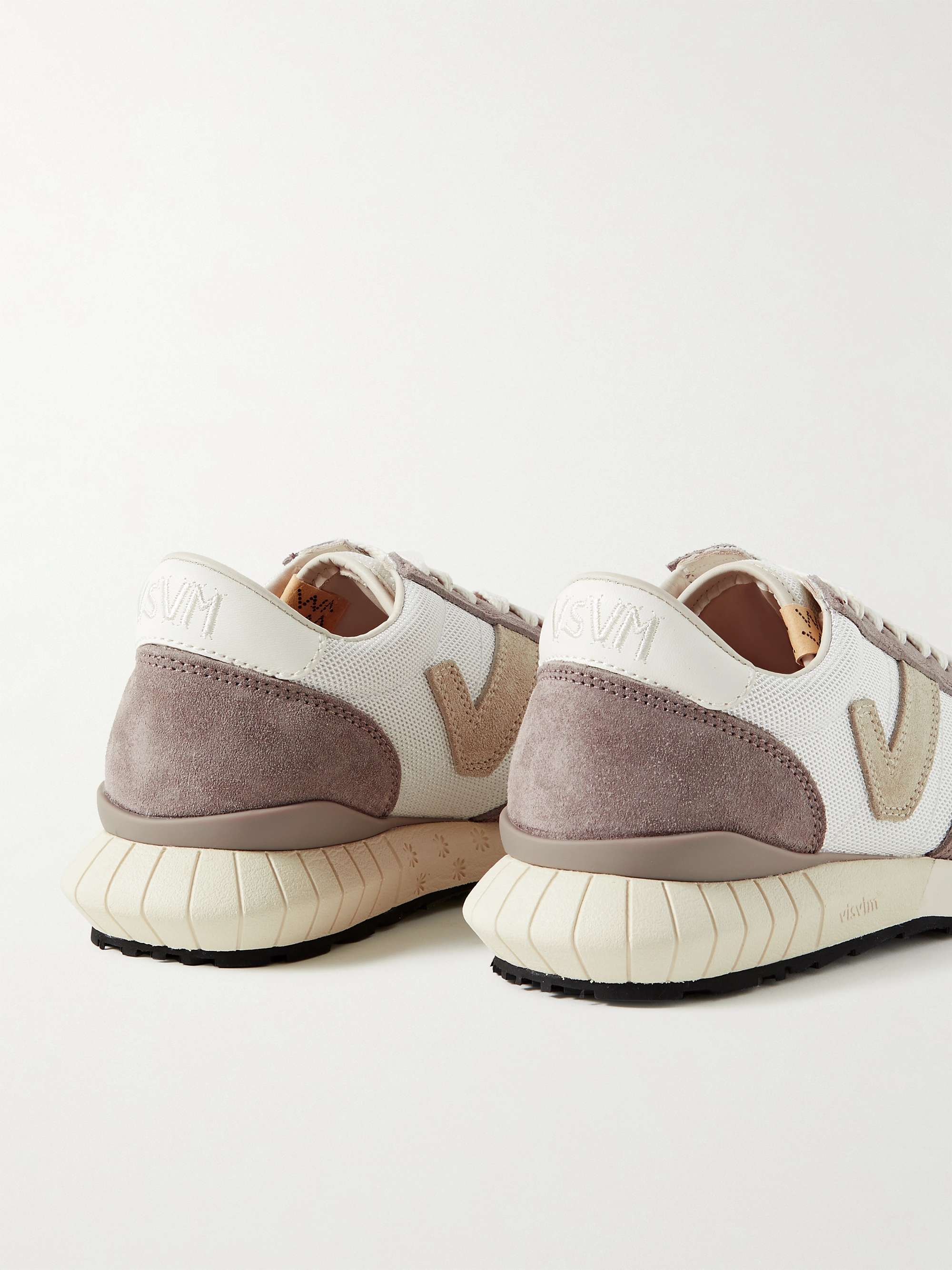 VISVIM Dunand Suede and Leather-Trimmed Mesh Sneakers