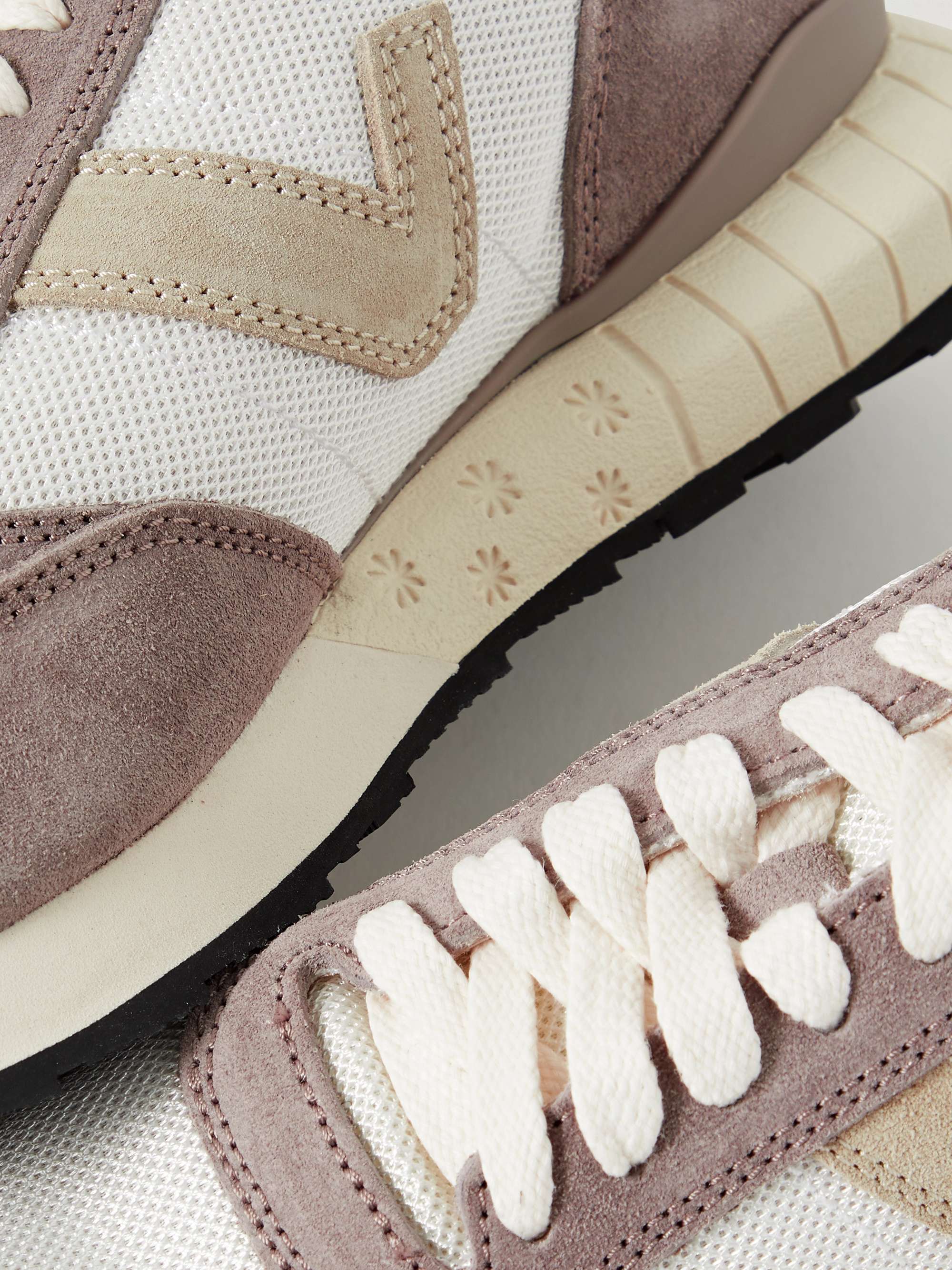VISVIM Dunand Suede and Leather-Trimmed Mesh Sneakers