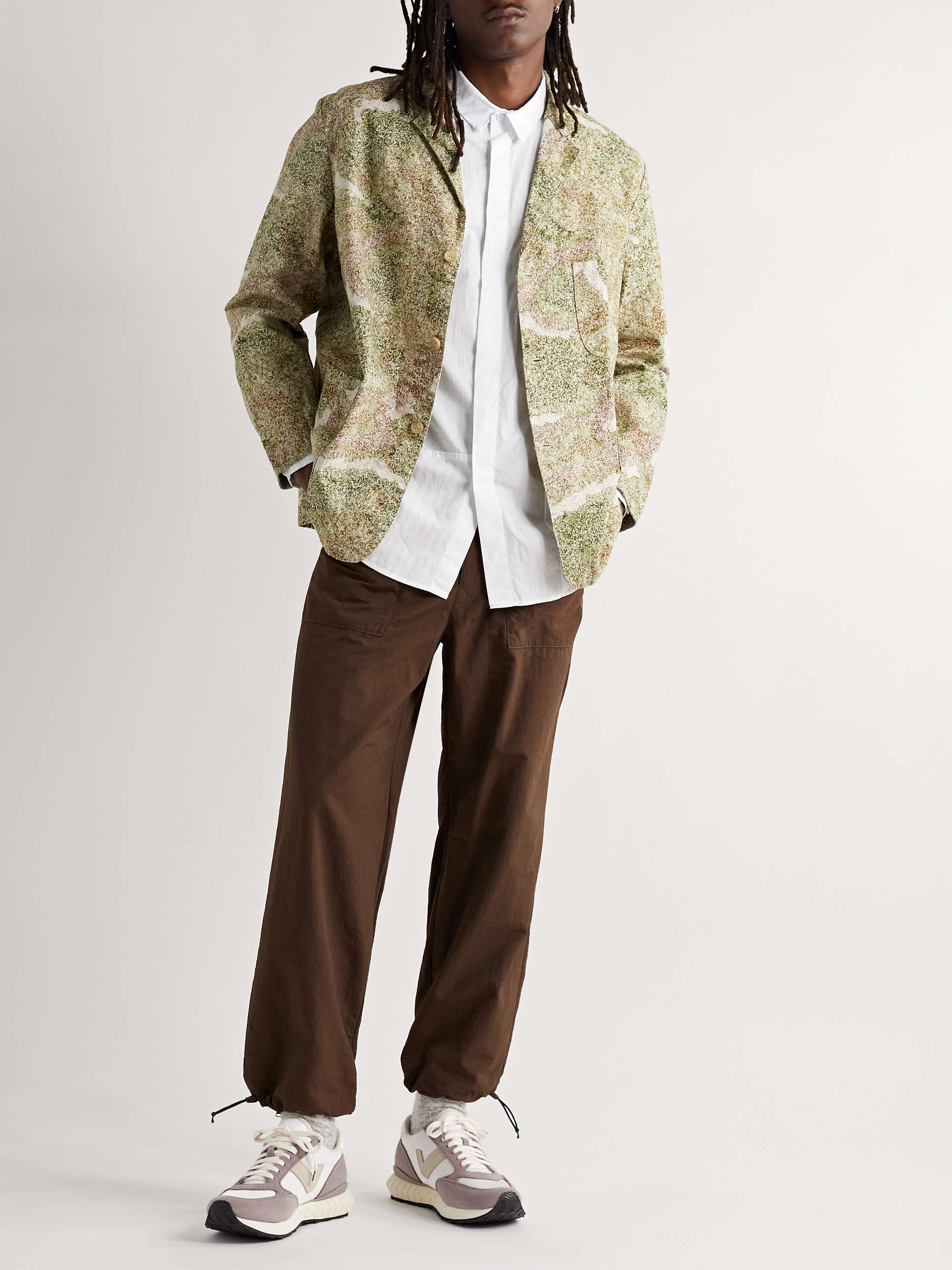 VISVIM Dunand Suede and Leather-Trimmed Mesh Sneakers