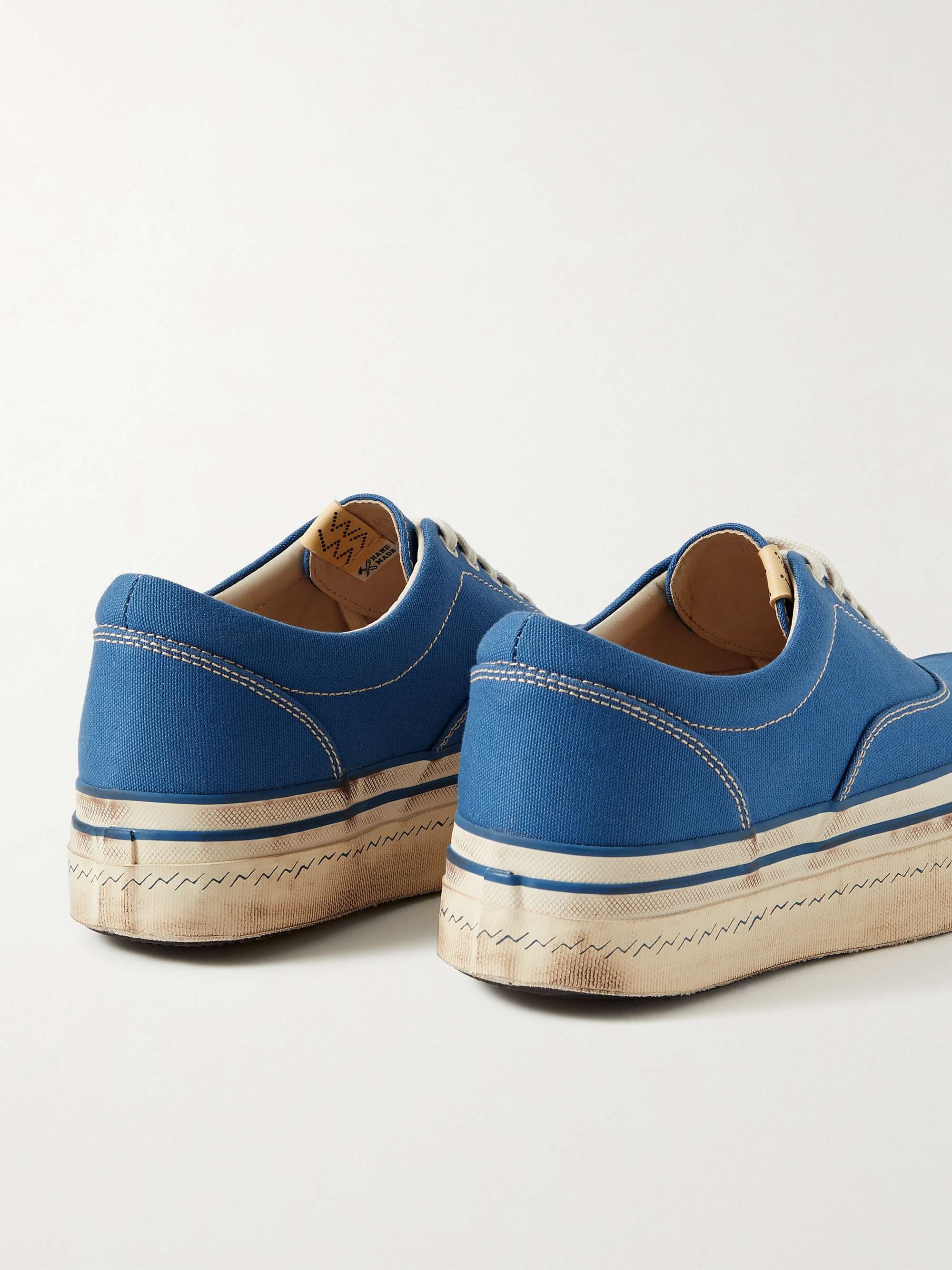 VISVIM Logan Deck II G.Patten Distressed Canvas Sneakers