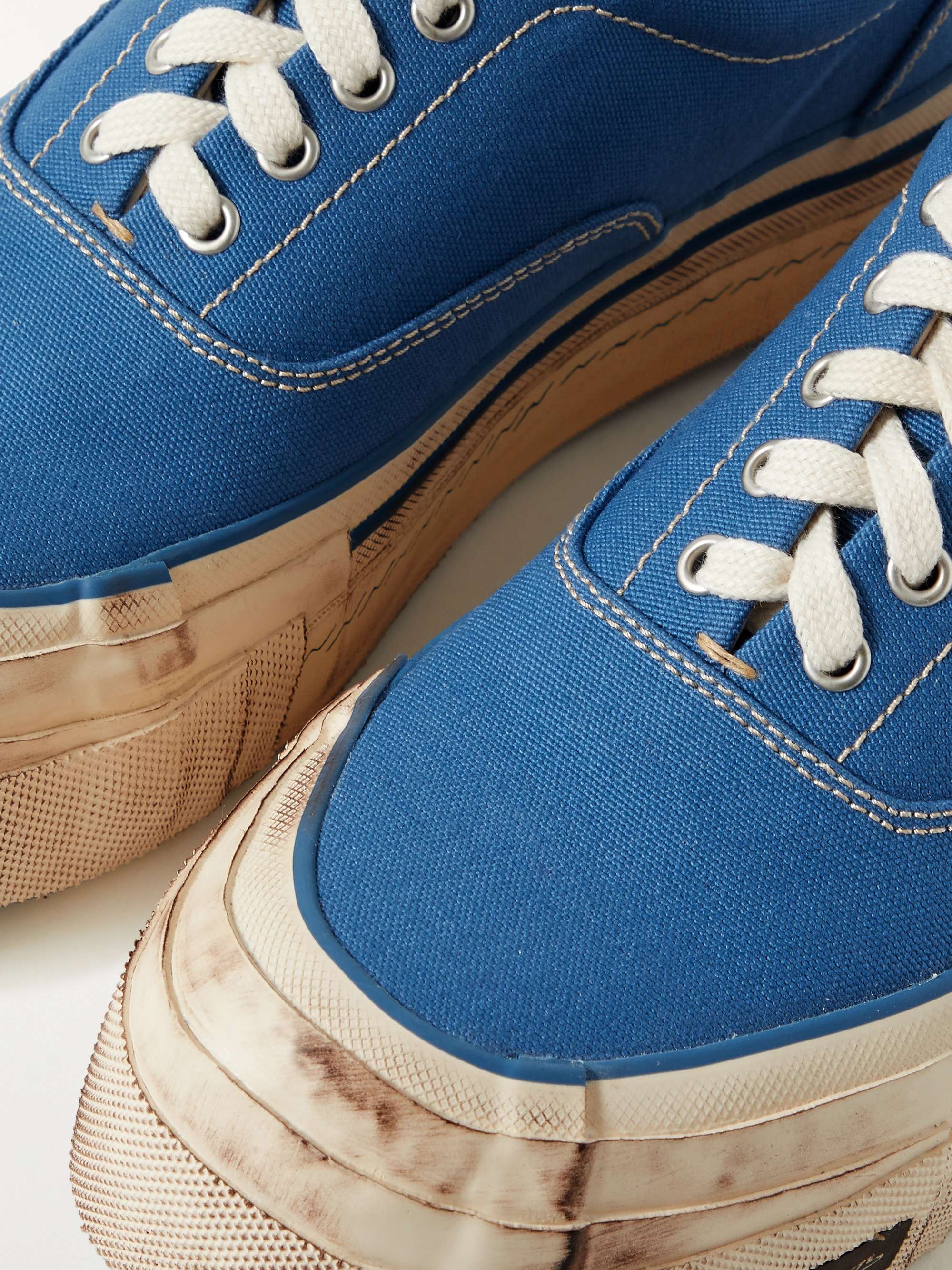 VISVIM Logan Deck II G.Patten Distressed Canvas Sneakers