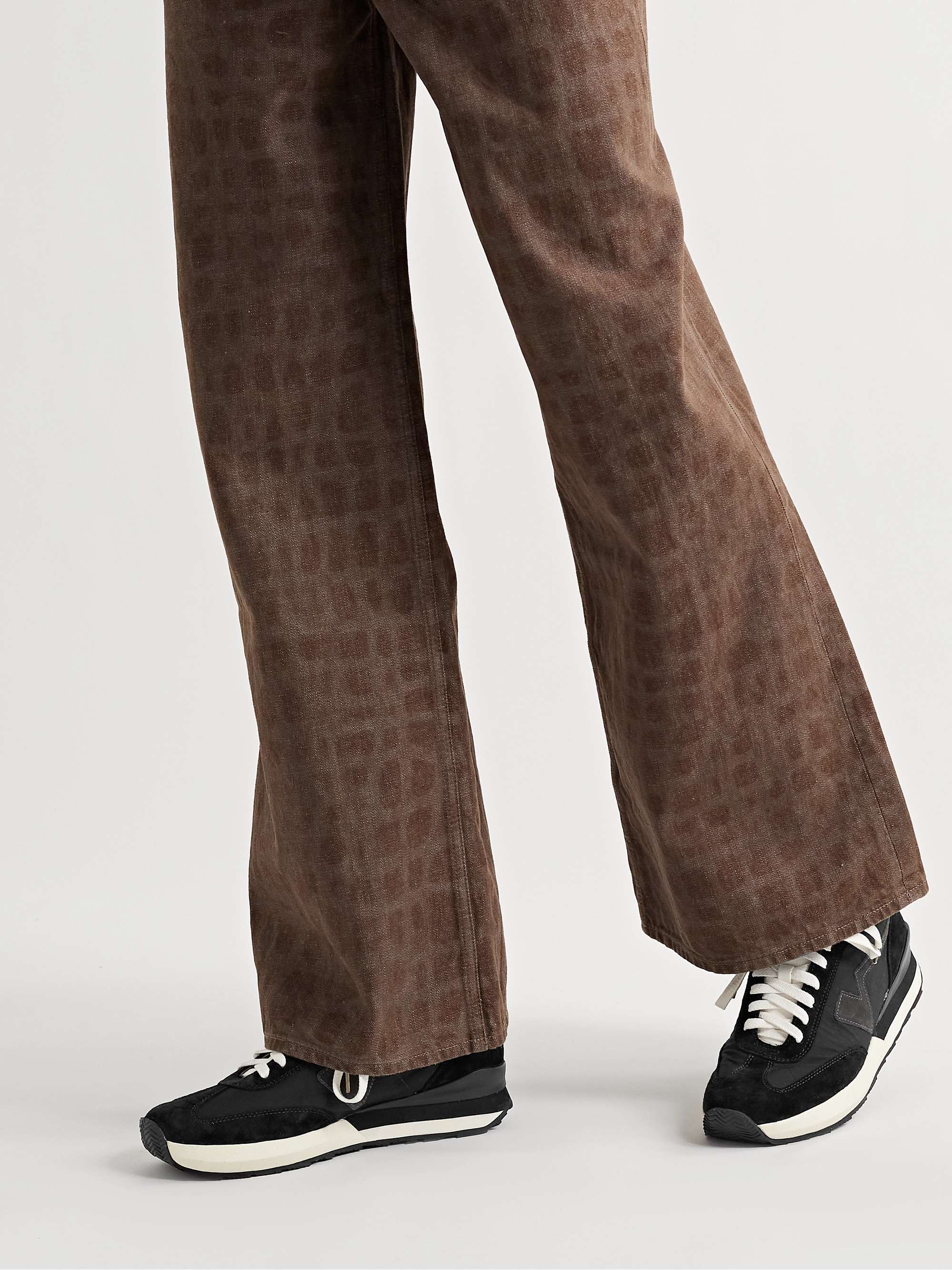 VISVIM FKT Runner Suede and Leather-Trimmed Nylon-Blend Sneakers