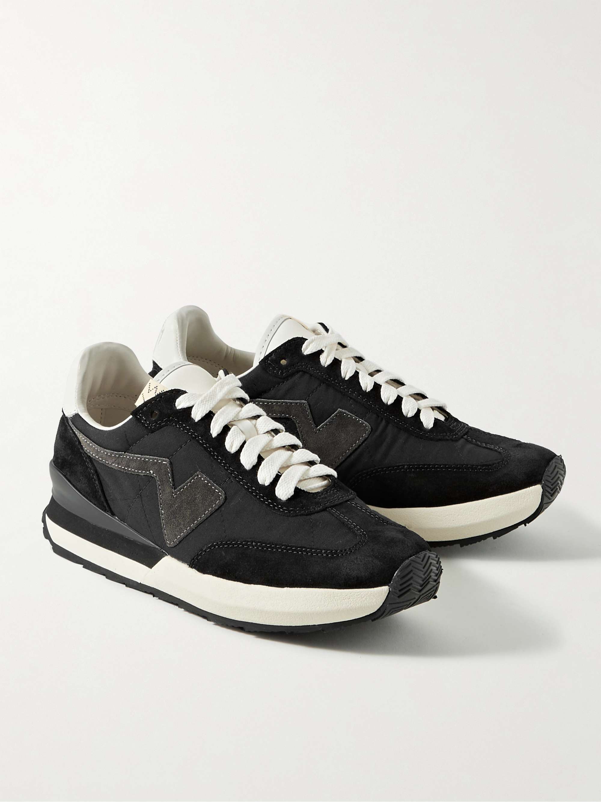 VISVIM FKT Runner Suede and Leather-Trimmed Nylon-Blend Sneakers