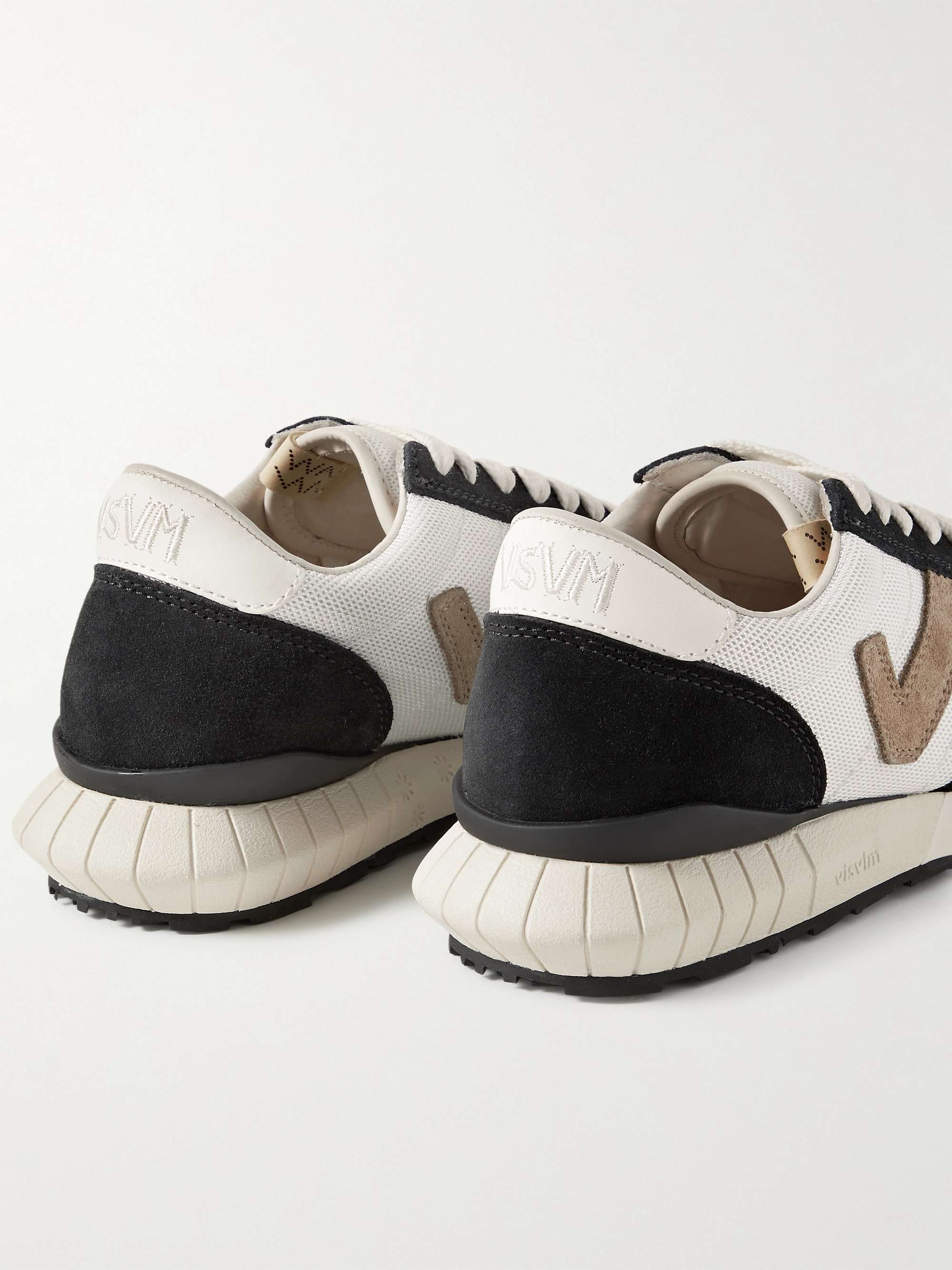 VISVIM Dunand Suede and Leather-Trimmed Mesh Sneakers