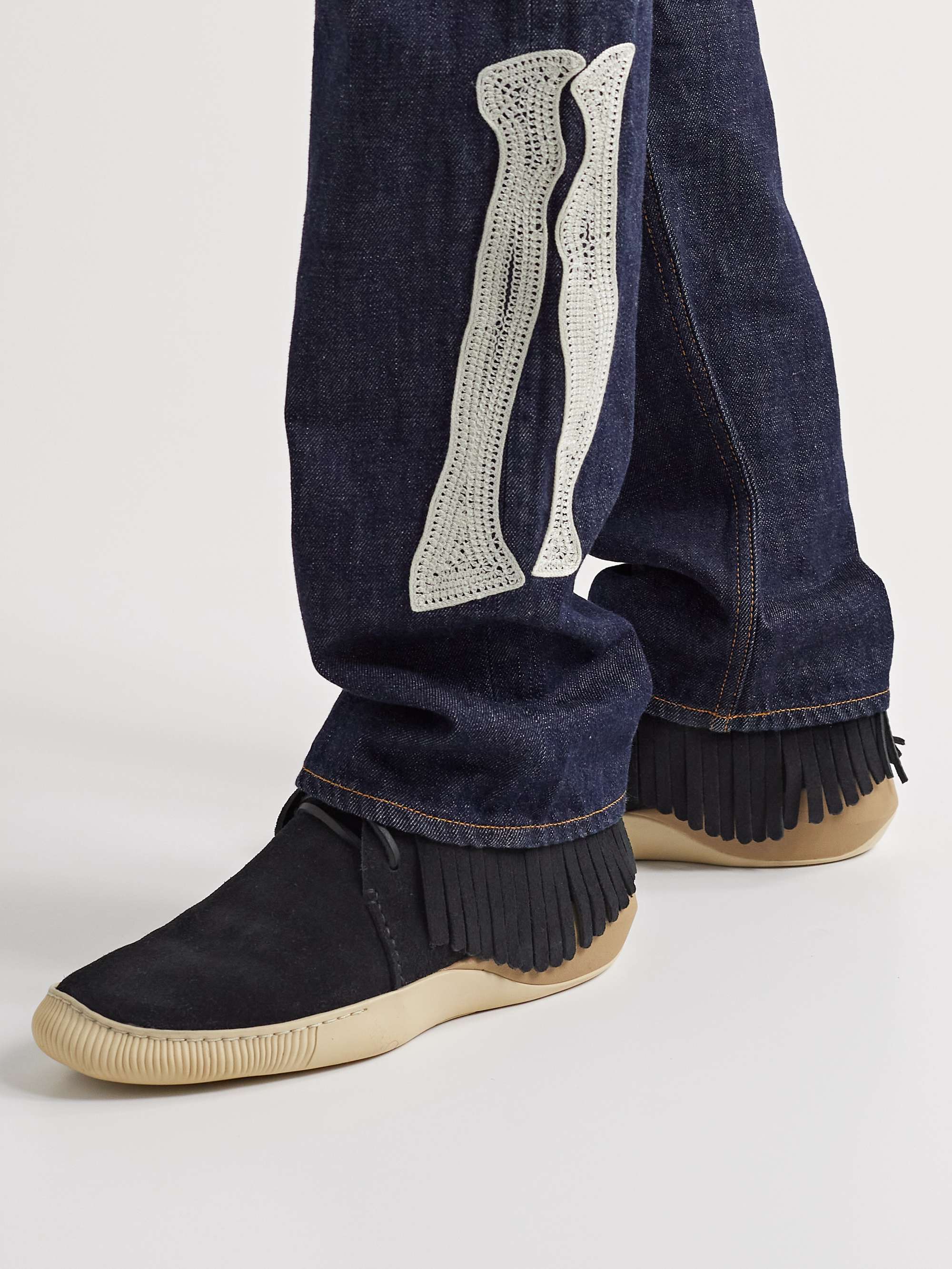 VISVIM Kuiva Shaman-Folk Fringed Suede Sneakers