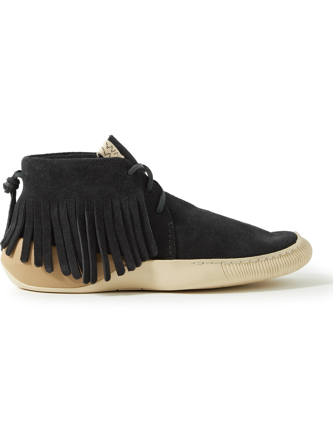 Visvim Kuiva Shaman-folk Fringed Suede Sneakers In Black