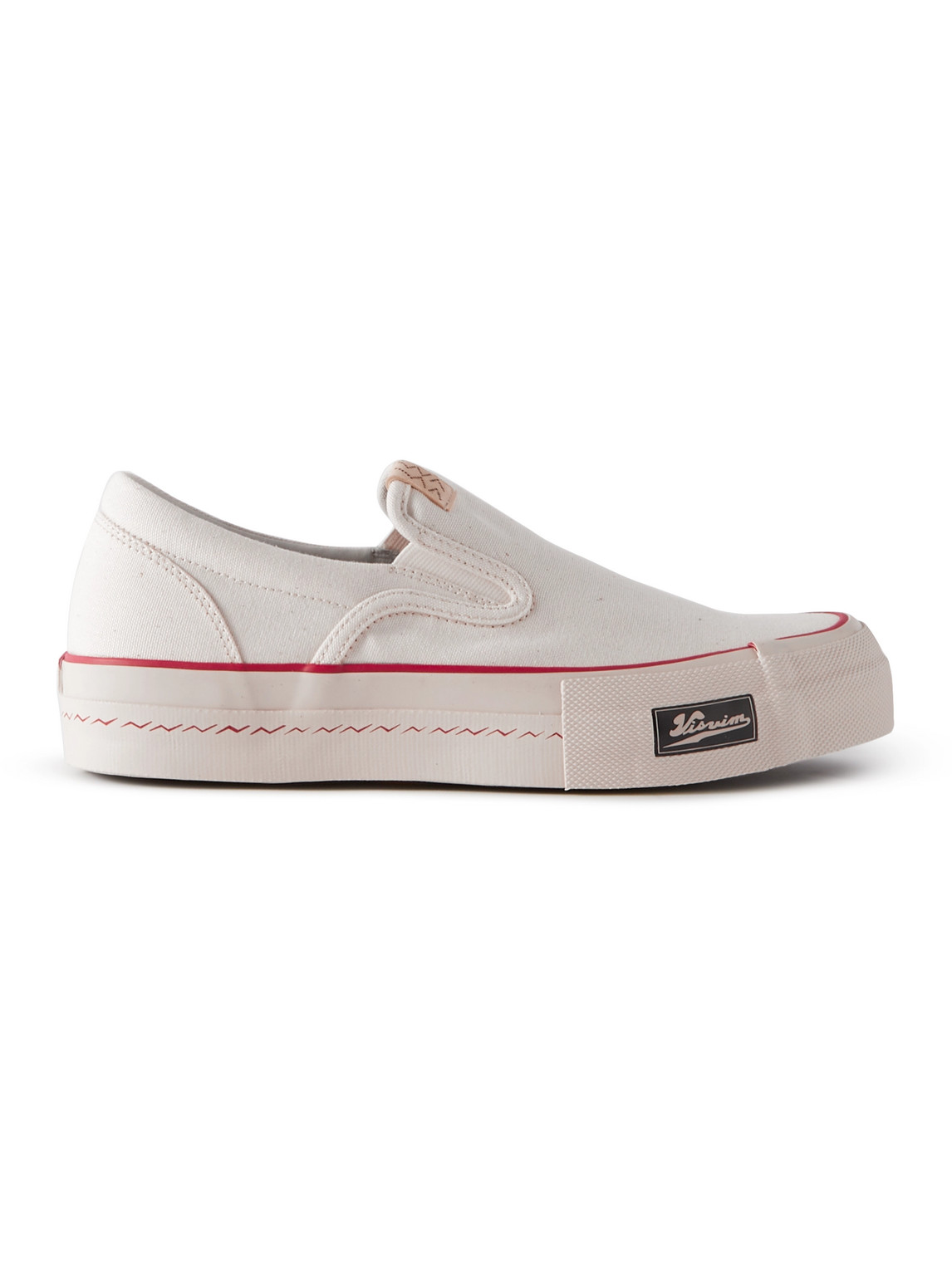 VISVIM ZAHRA SLUB COTTON-CANVAS SLIP-ON SHOES